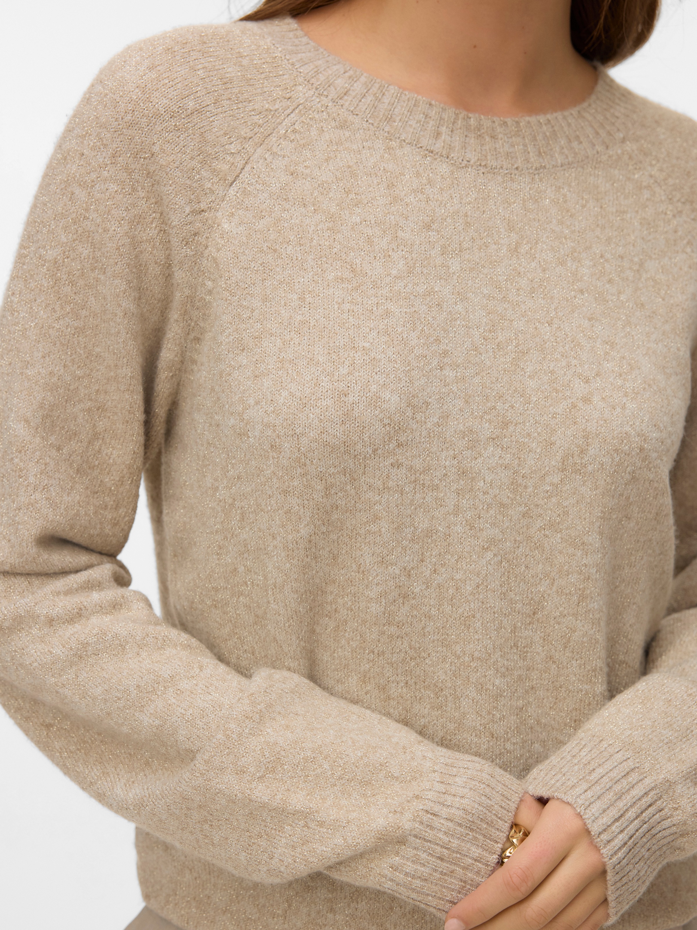 Vero Moda Rundhalspullover »VMDOFFYSHINE LS O-NECK BLOUSE REP NOOS«