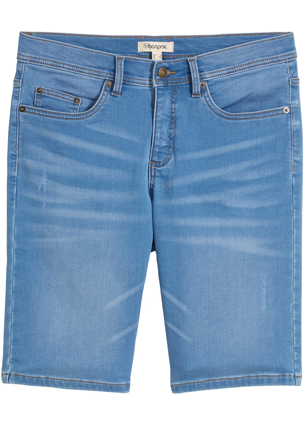 bonprix Bermuda  avec effet usé, en coton, polyester et élasthanne, style décontracté