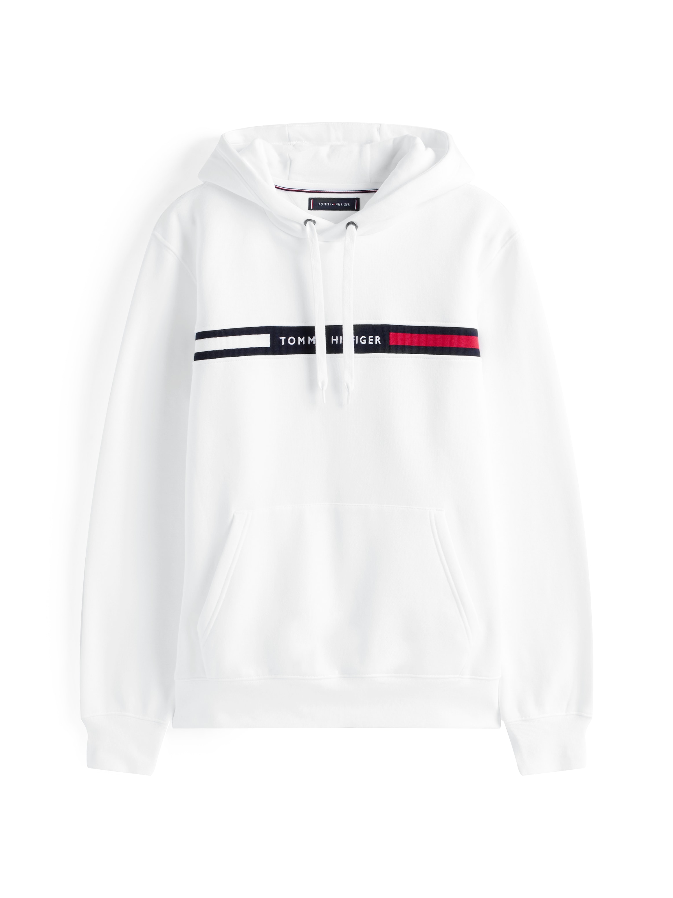 Tommy Hilfiger Sweat à capuche »HILFIGER CHEST INSERT HOODY mit Kapuze und Logoschriftzug«, unifarben, casual, regular fit, Baumwollmix, Kapuze
