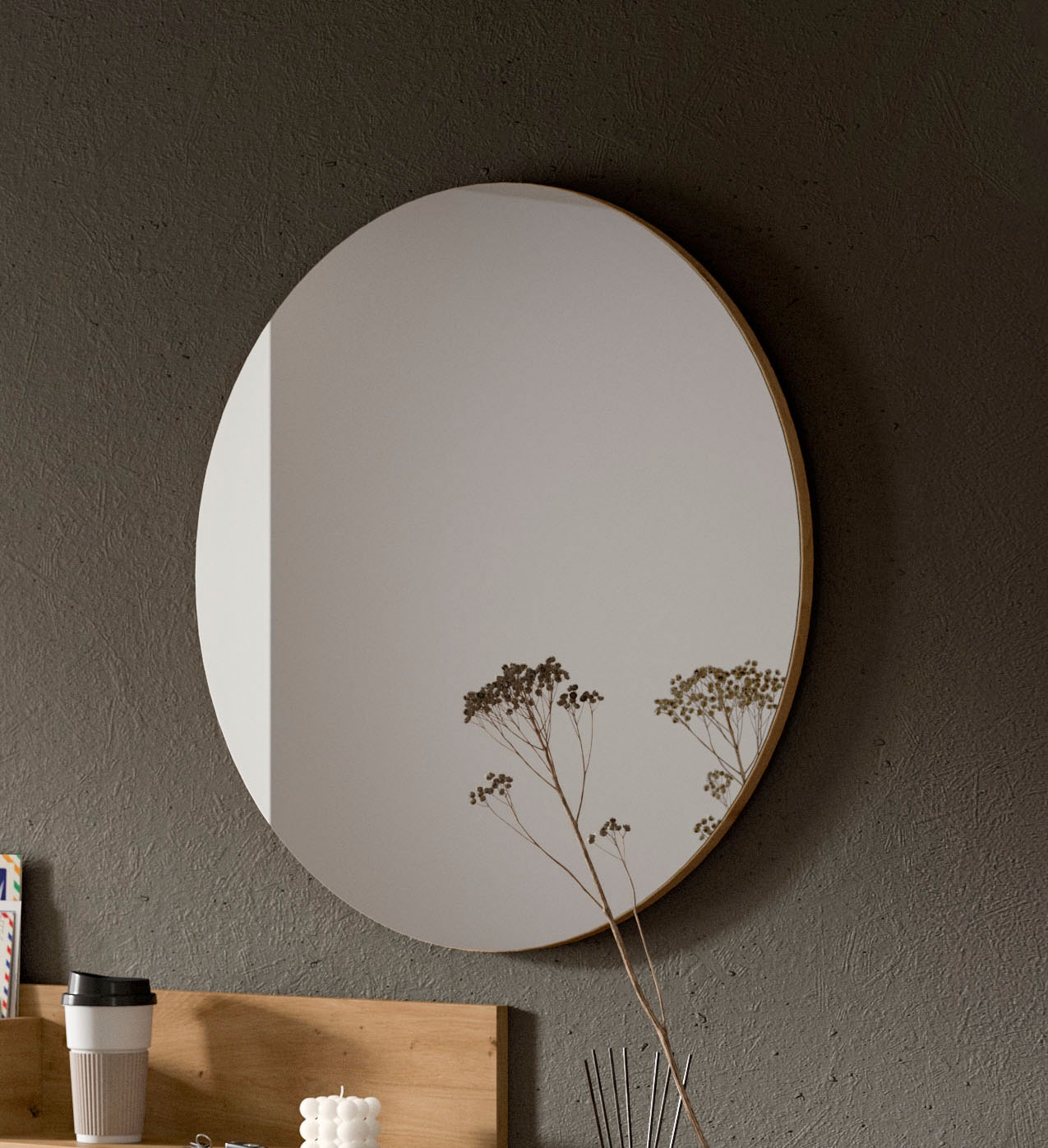 INOSIGN Miroir mural »EVRID, rund, Durchmesser 70 cm« Spiegel, Garderobenspiegel, Flurspiegel, Dielenspiegel, Spiegelpaneel