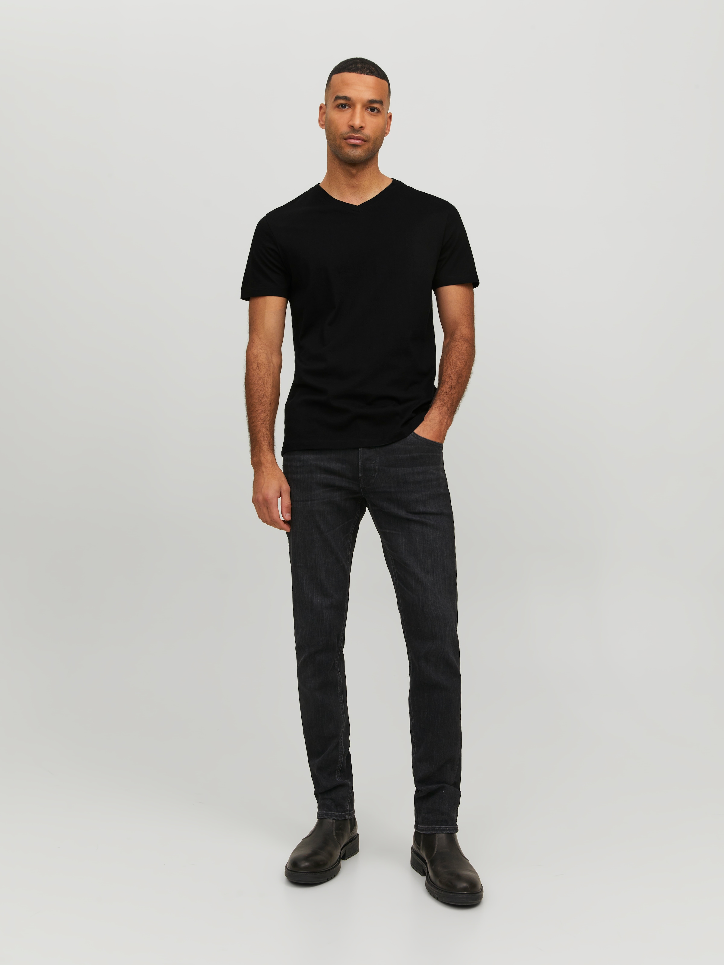 Jack & Jones V-Shirt »JJEORGANIC BASIC TEE SS V-NECK 3PK MP« Packung, 3 tlg.