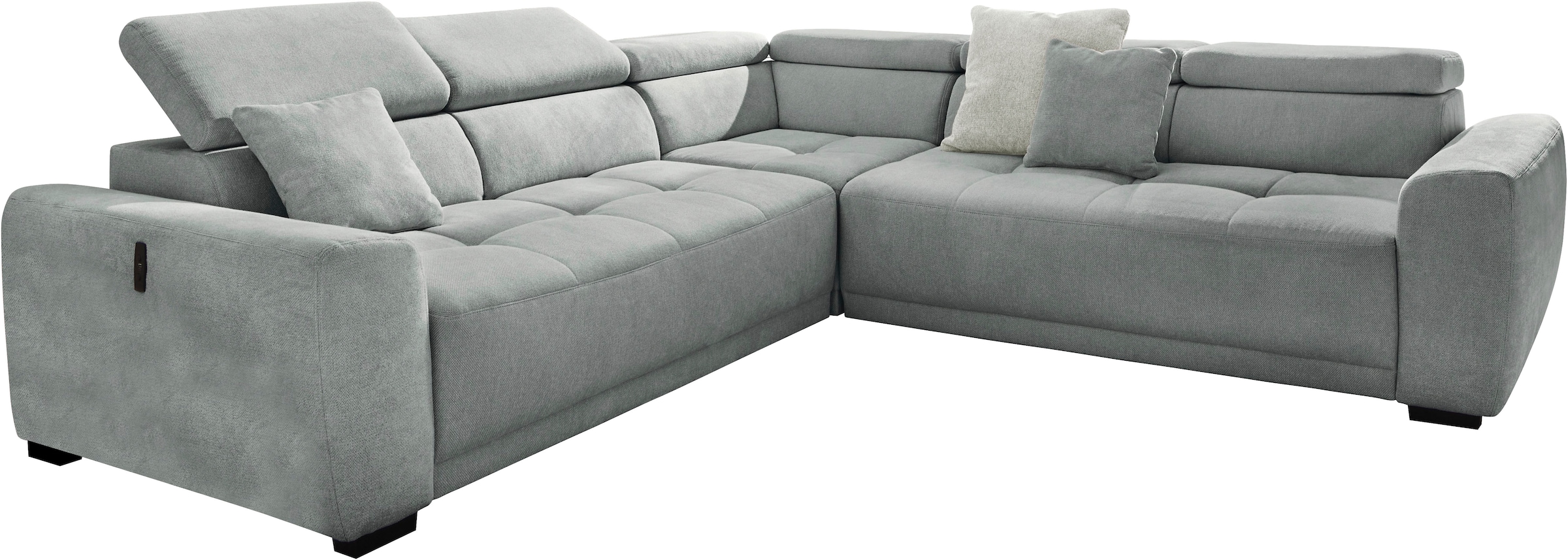 Jockenhöfer Gruppe Wohnlandschaft »Monza L-Form, B: 292x292 cm, mit 30 cm elektr. Sitztiefenverstellung« 140kg Belastbarkeit je Sitz, Kopfteilverstellung & USB-Anschluss