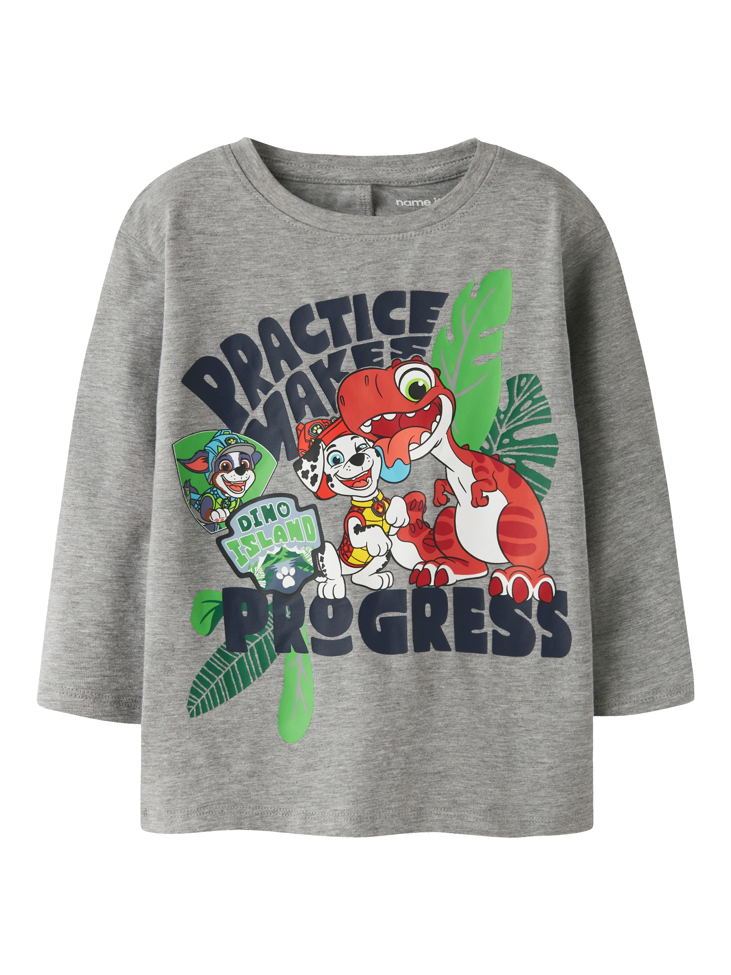 Name It T-shirt »NMMJIK PAW LS NREG TOP BOX NOOS CPLGM« mélange coton, coupe régulière