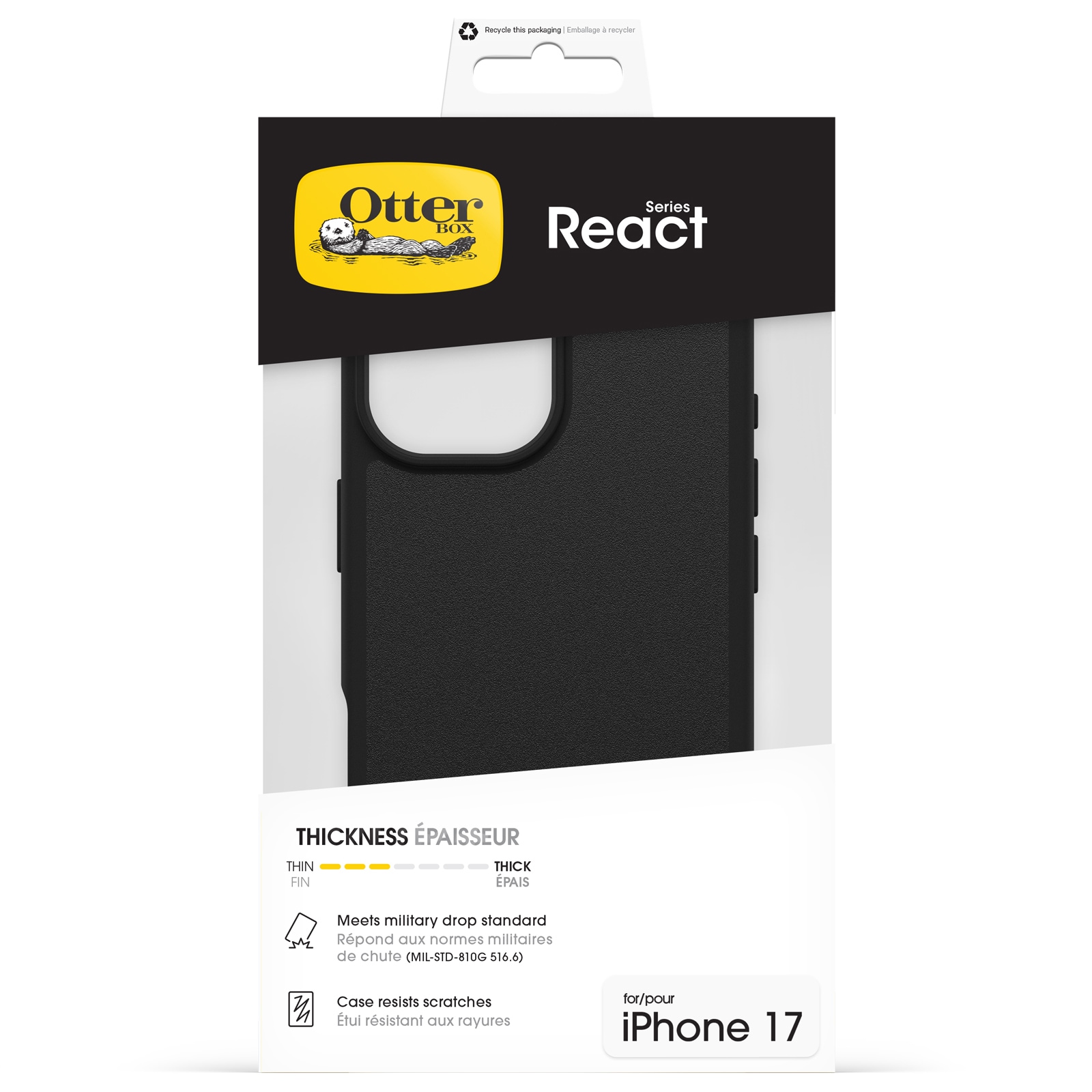 Otterbox Handyhülle »React Series für Apple iPhone 17« Apple iPhone 17 Backcover, Schutzhülle, Handyschutzhülle, Case, Schutzcase, stossfest