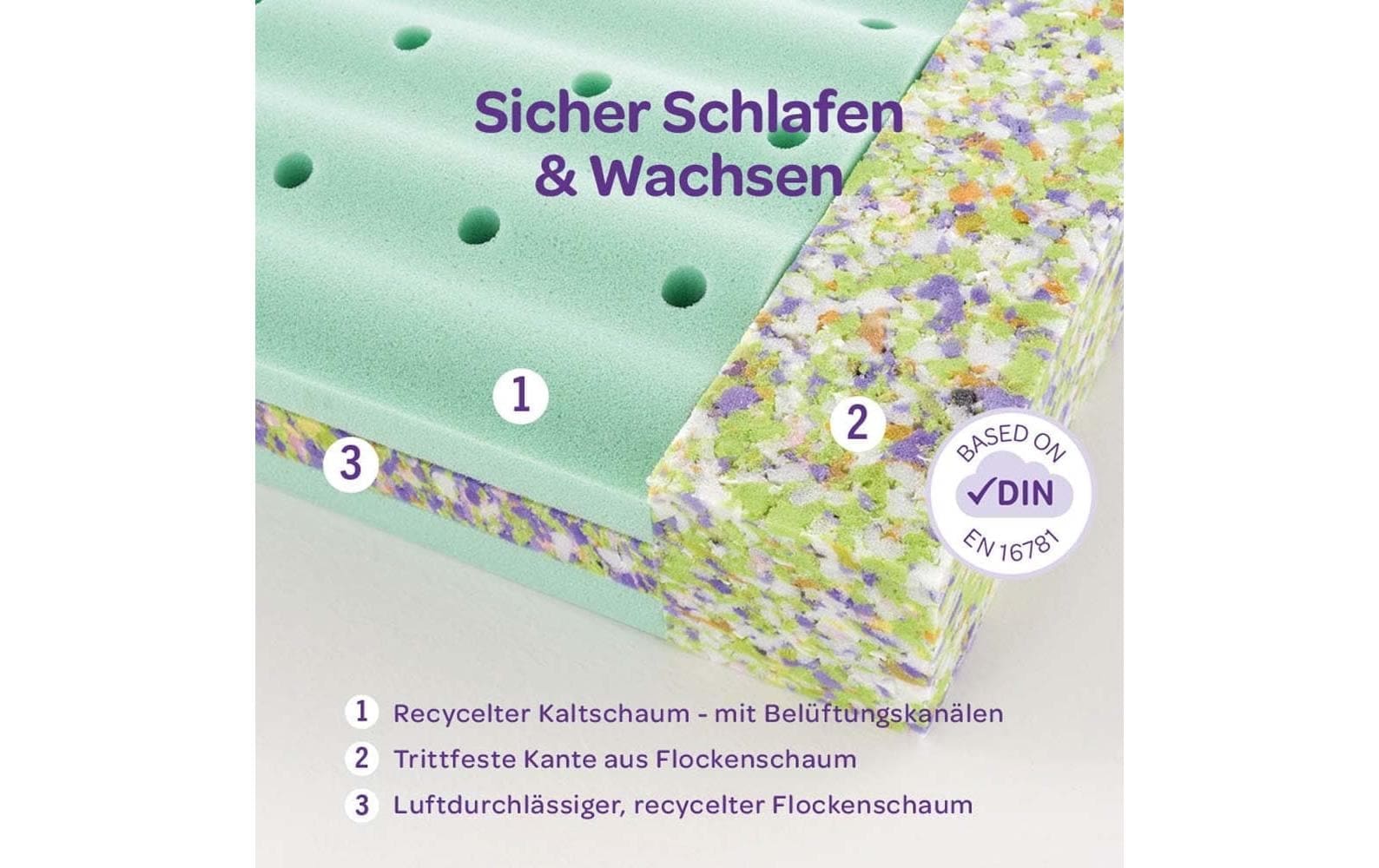 Träumeland Matelas pour bébé »Matratze Wind - Better Dreams Edition« 11 cm hoch Raumgewicht: 40 kg/m³ 1 pièce, 1 cuis tlg.