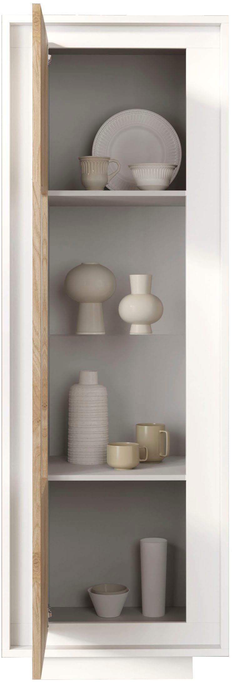 Home affaire Vitrines »Sky, B/H 67/197 cm, Vitrinenschrank/Standvitrine/Glasvitrine, 1 Tür« Fermeture douce, corps et façade épais de 22 mm, aspect cadre