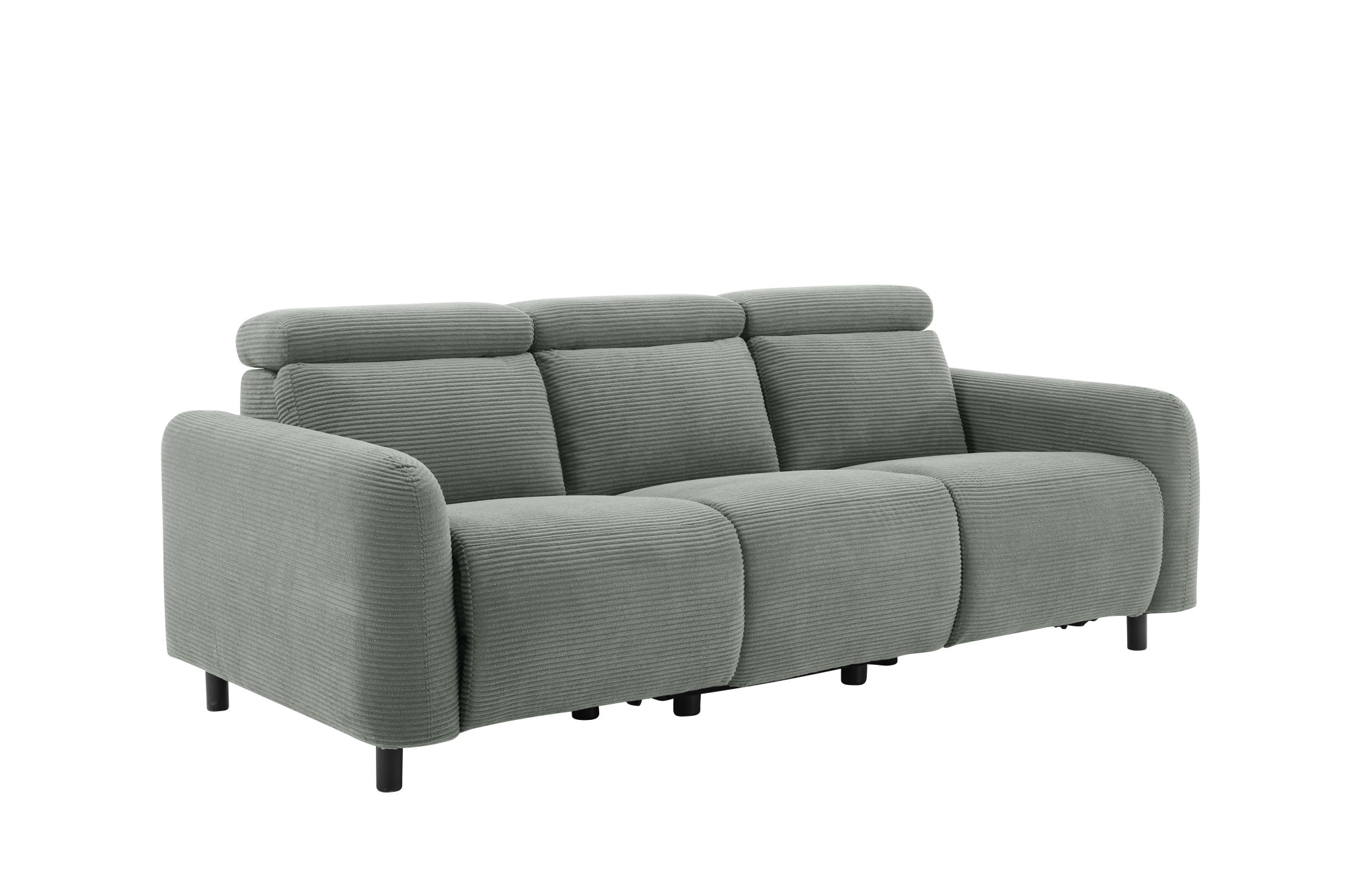 GOODproduct 3-places »SKAANE Cord-Sofa, 229 cm, manuelle u. elektrische Relaxfunktion« Relax-Funktion in 2 Sitzen, Kopfteilverstellung, Federkernpolsterung