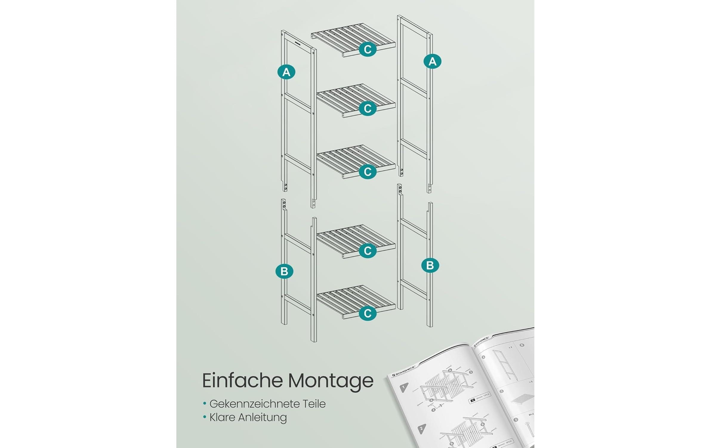SONGMICS Regal »mit 5 Ebenen 33 x 33 x 146 cm«