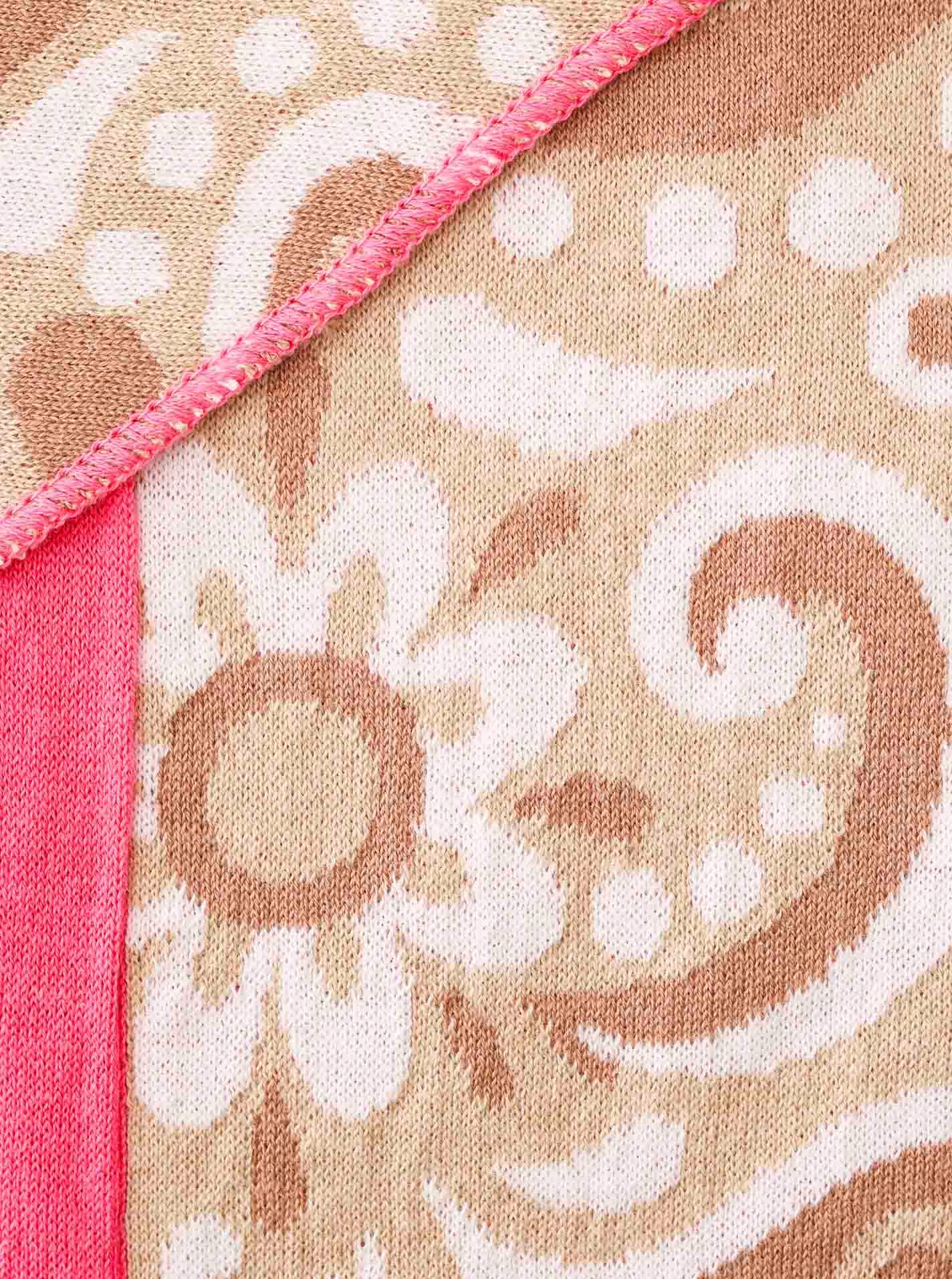 Zwillingsherz Foulard triangulaire »"Blumige Aussichten"« Florales Muster, Kante Uni, Strick