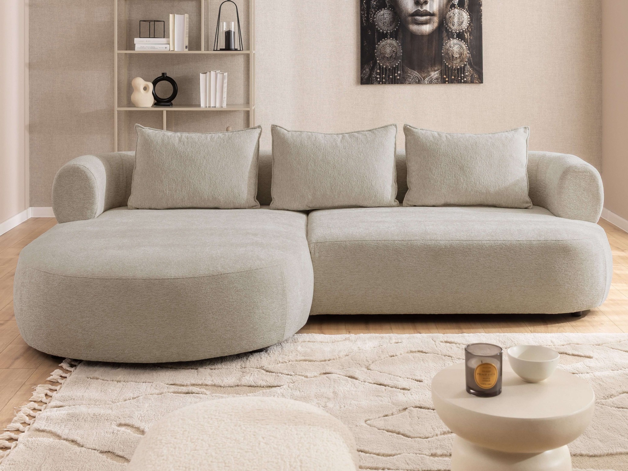 Home affaire Canapé d'angle »LUSSAC L-Form Design-Sofa mit Zierkissen, Masse B/T/H: 257/159/78 cm« hoher Sitzkomfort und modernes Design, Sofa ohne Bettfunktion
