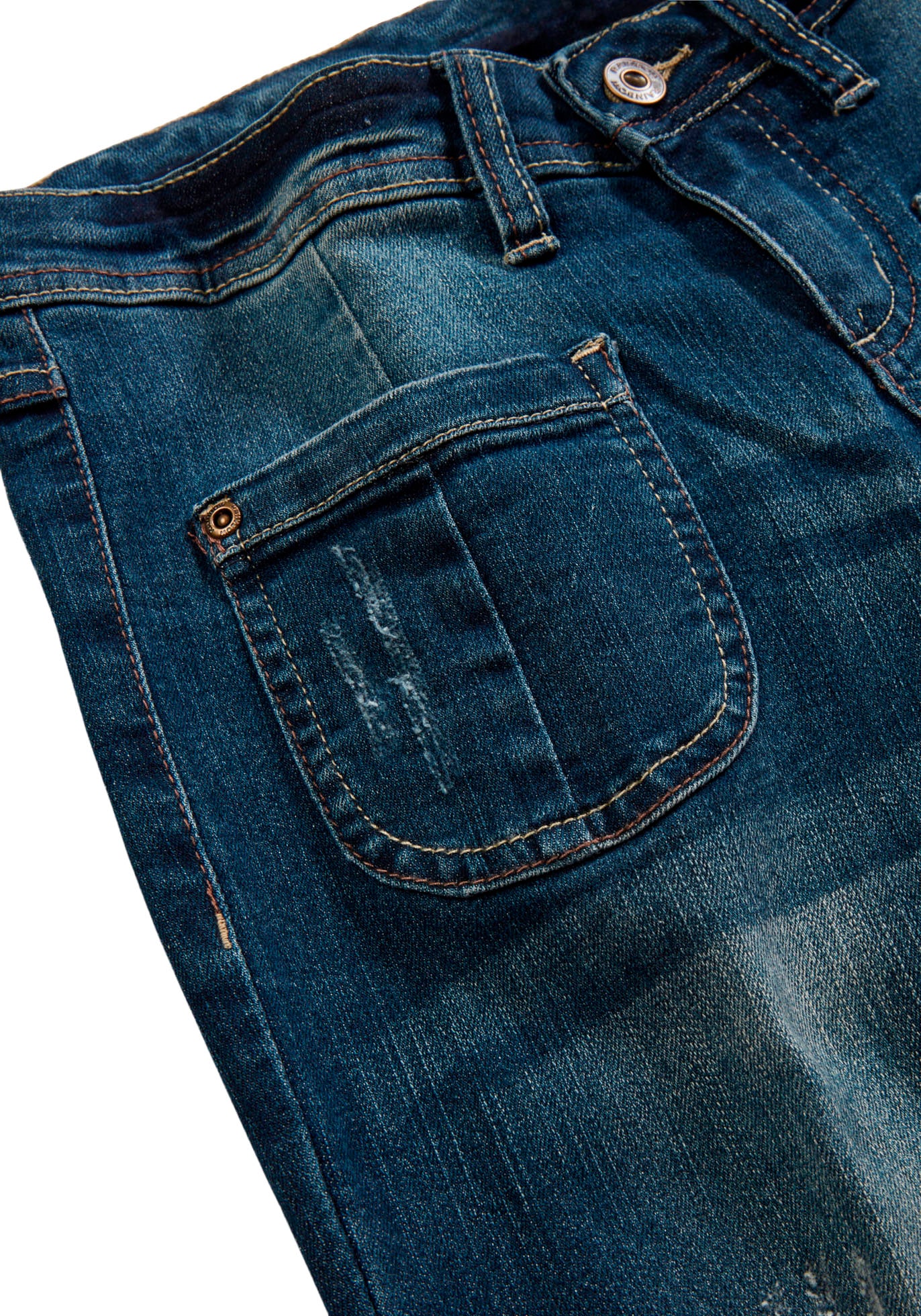 bonprix Schlagjeans Regular Fit, mit Elasthan-Anteil, auffällige Waschung