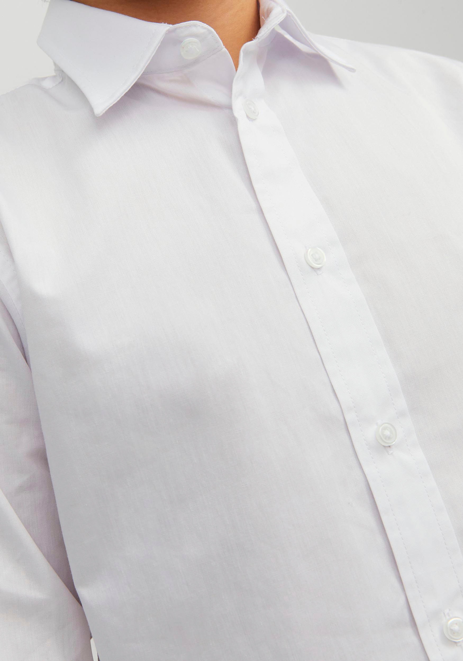 Jack & Jones Junior Langarmhemd »JJJOE SHIRT LS PLAIN NOOS JNR« Materialmix, regular fit