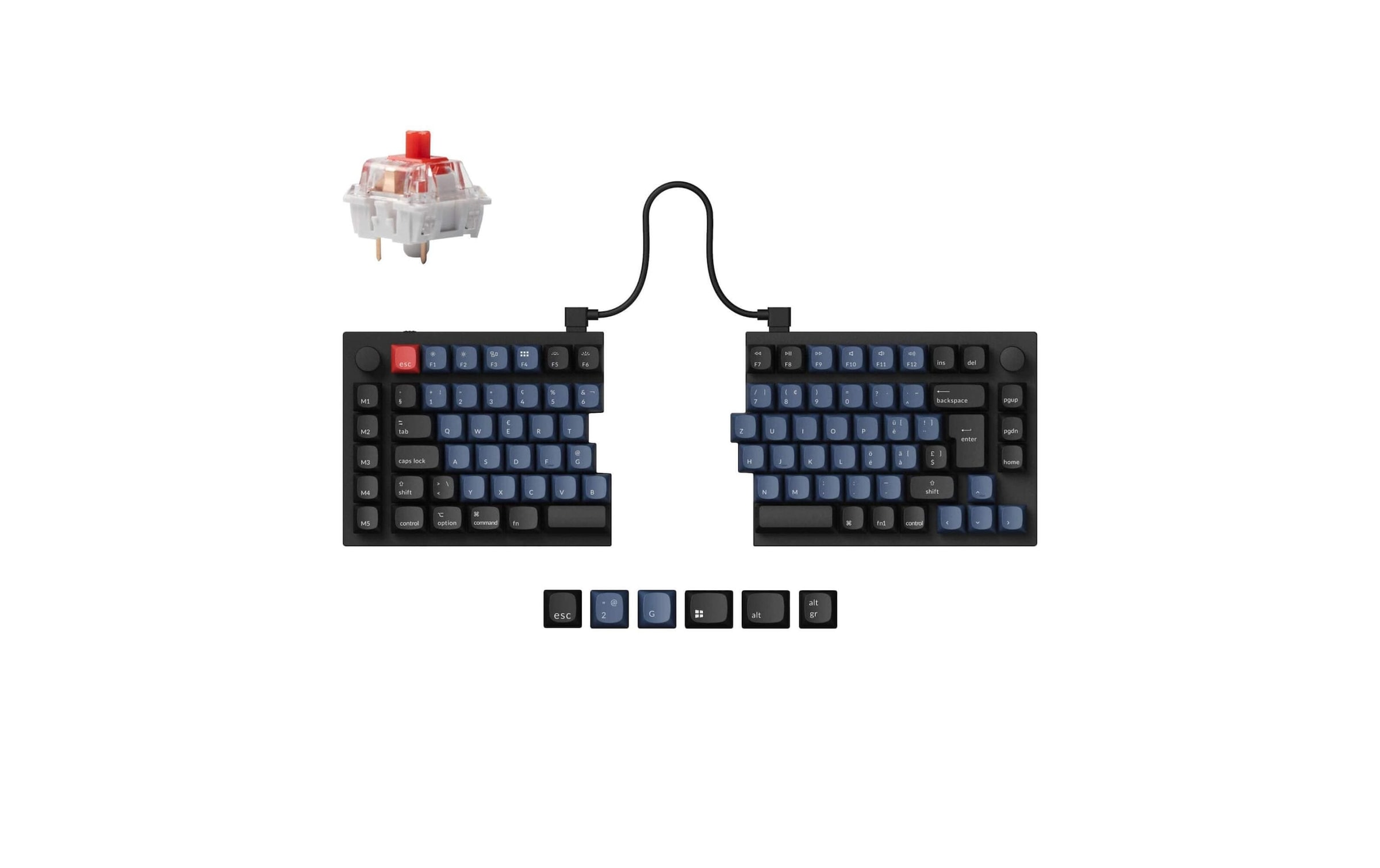   Clavier de jeu »Keychron Q11 Black QMK Red Switch« ()