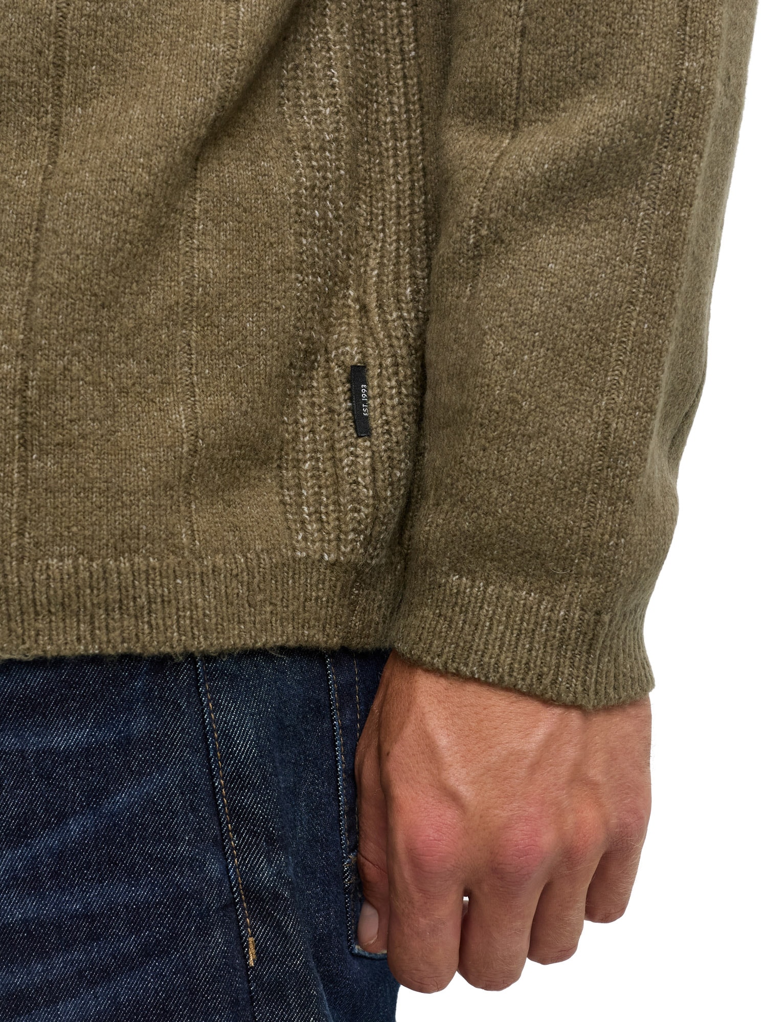 Indicode Pull à col roulé »INCrowport« mélange de matériaux, coupe régulière