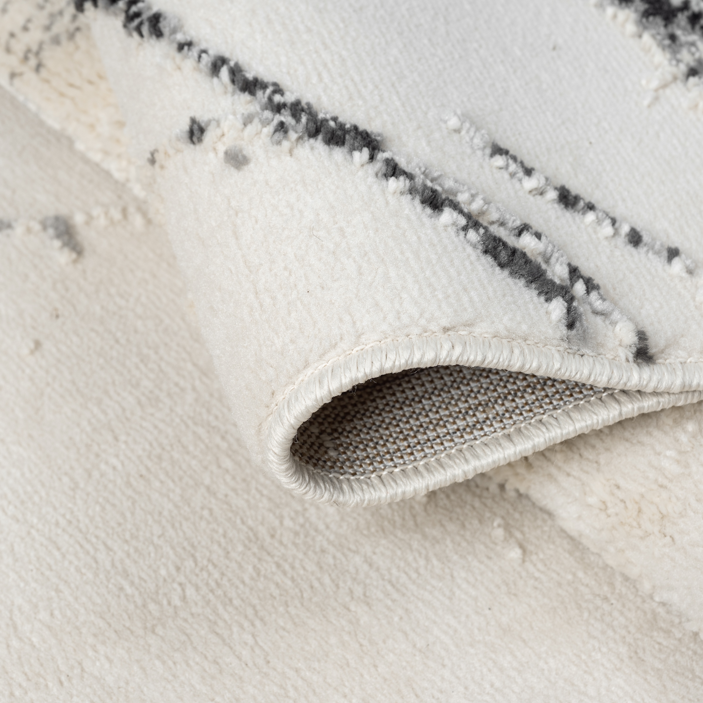 my home Teppich »Zoe,  Hoch-Tief-Struktur« rechteckig 11 mm Höhe mit Fransen, modernes Marmor-Design, Wohnzimmer, Schlafzimmer,