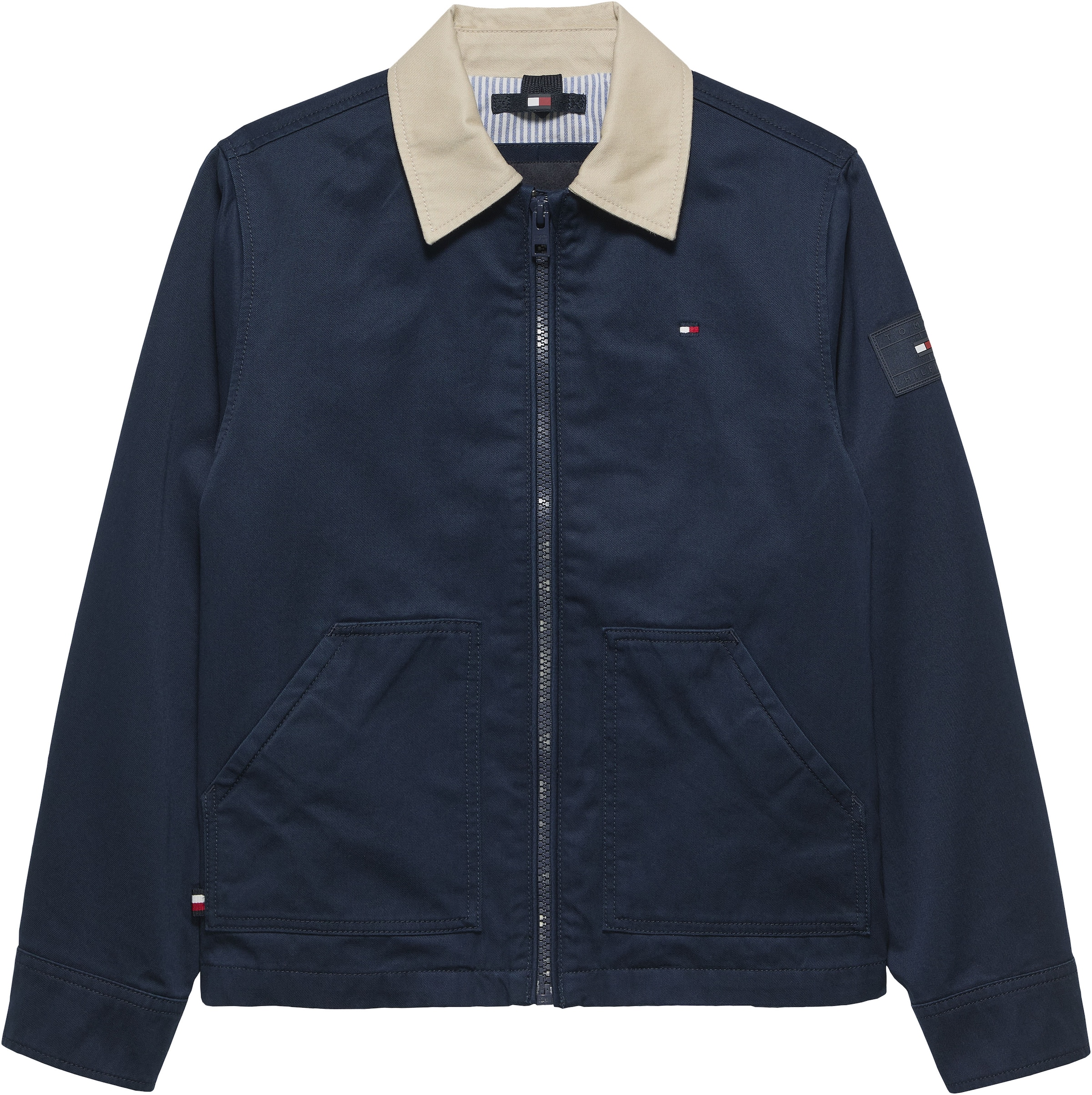 Tommy Hilfiger Blouson »CONTRAST COLLAR COTTON JACKET« ohne Kapuze Kinder bis 16 Jahre, regular fit