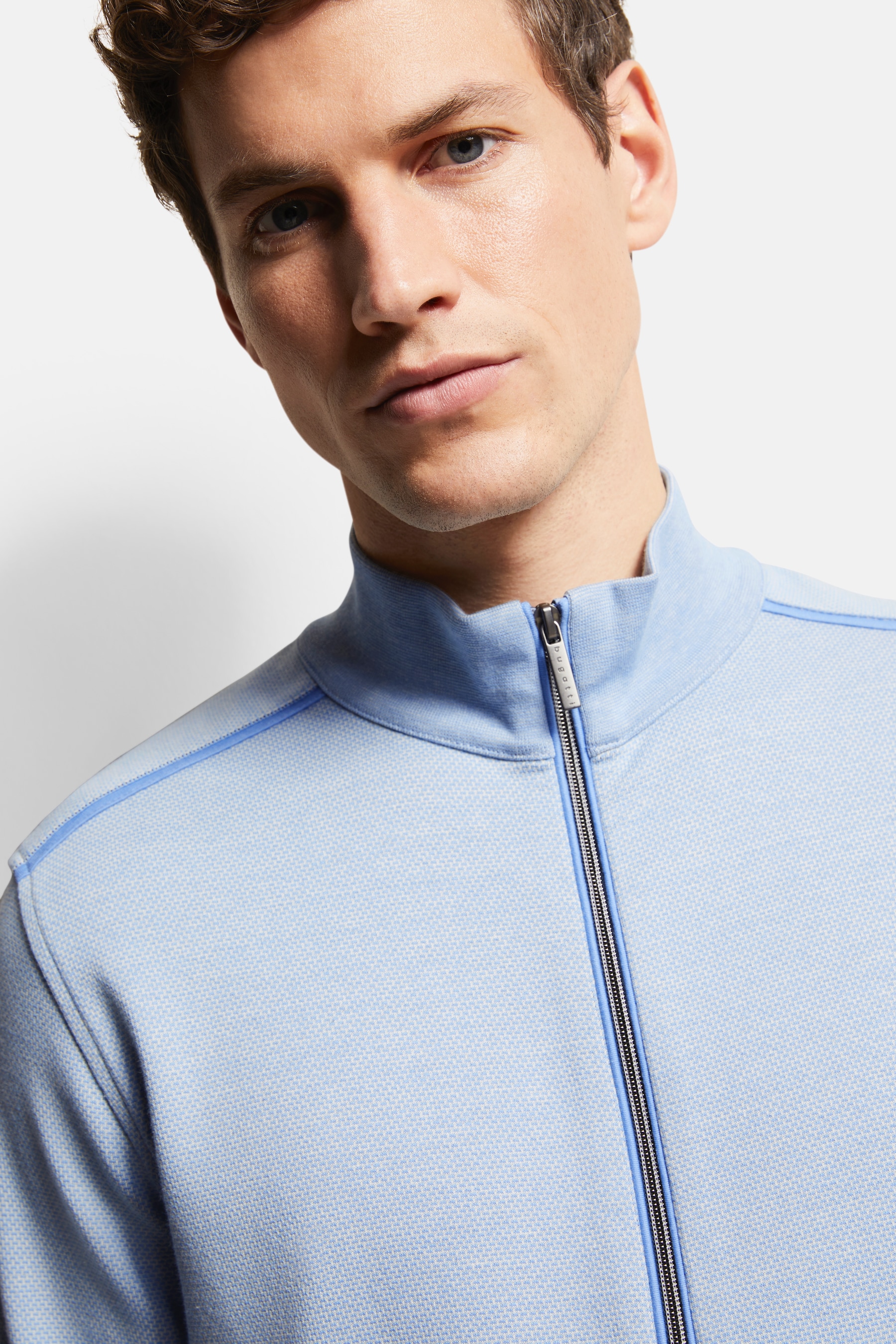 bugatti Sweatshirt mit Collegekragen