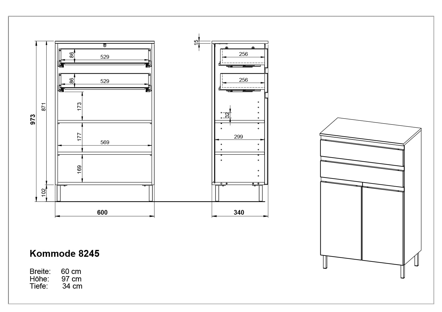 GERMANIA Commode »Scantic« mit griffloser Optik