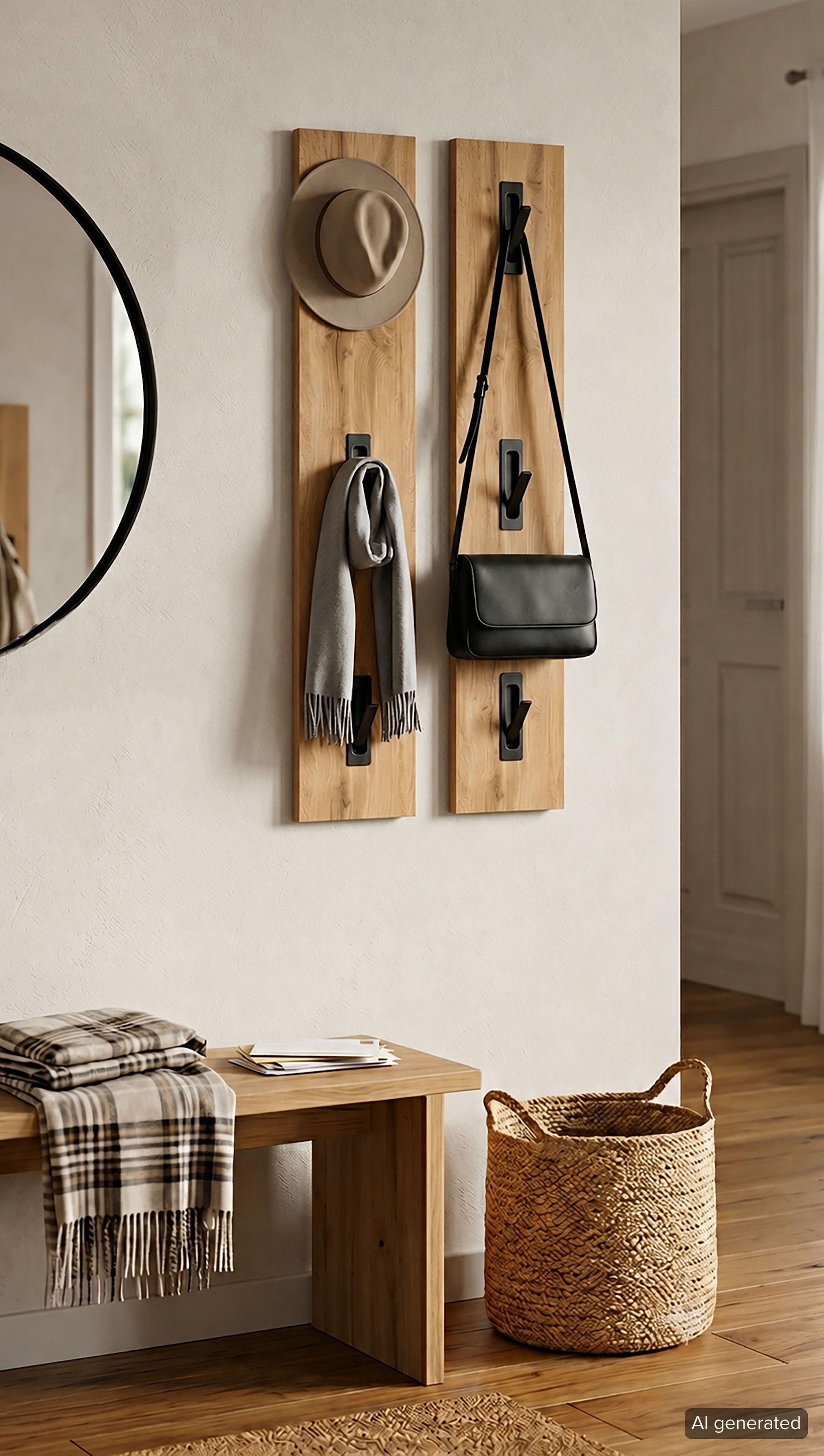 Schildmeyer Panneau de vestiaire »Saga, mit 3 ausklappbaren Kleiderhaken, Made in Germany« 1 cuis tlg. structure bois palpable, Fabriqué en Allemagne