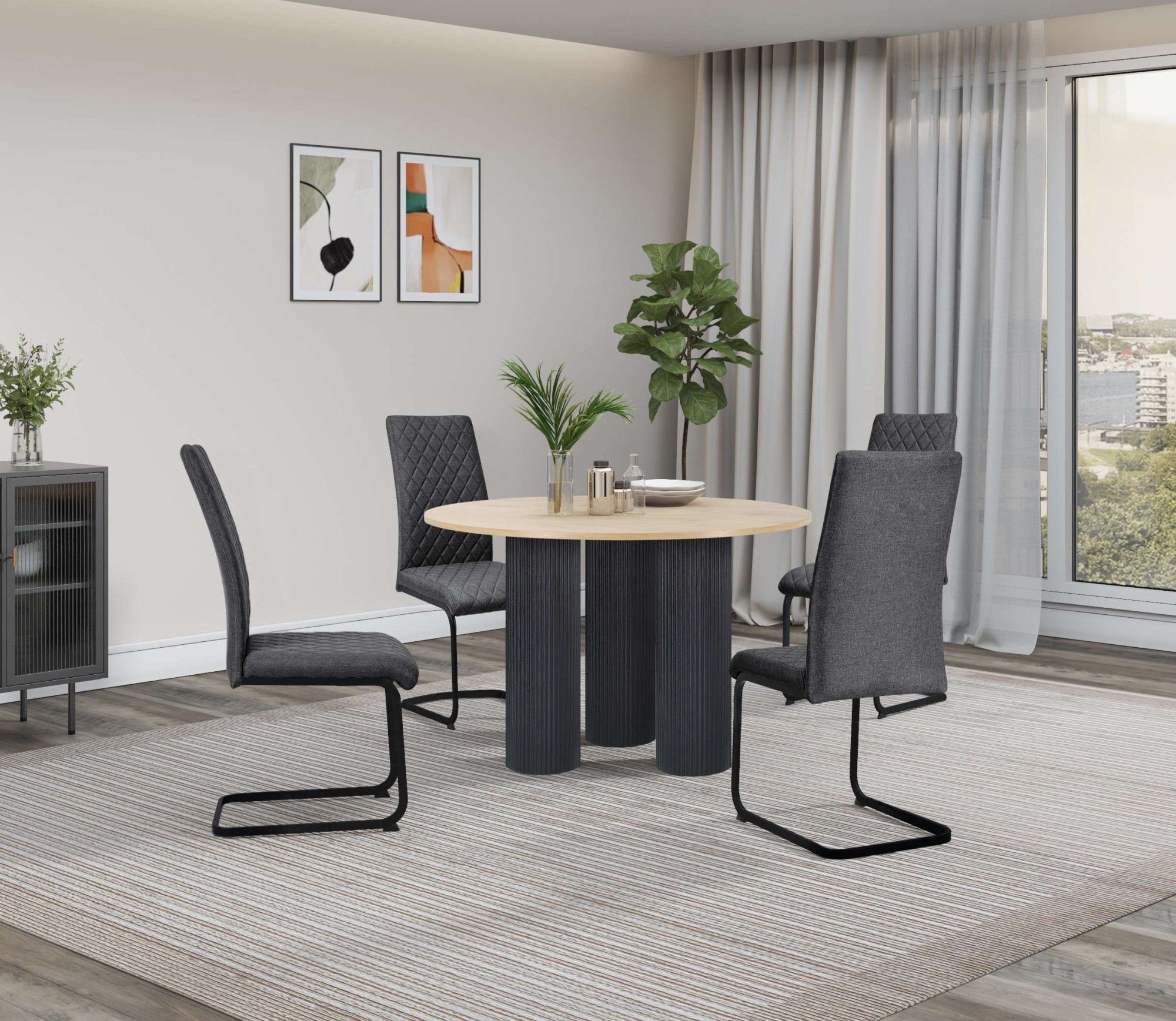 GOODproduct Esszimmerstuhl »Valbourg« () Freischwinger, gepolsterte Rückenlehne und Sitzfläche, 2er Set