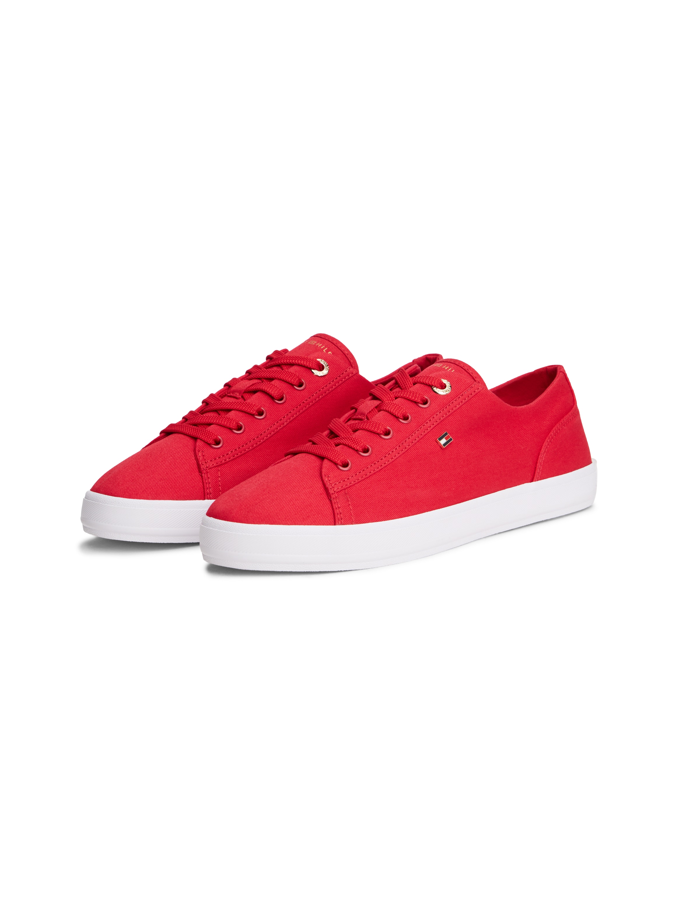 Tommy Hilfiger Plateausneaker »TH FOXING SNEAKER CANVAS«  Freizeitschuh, Halbschuh, Schnürer mit Logostickerei - schmale Form