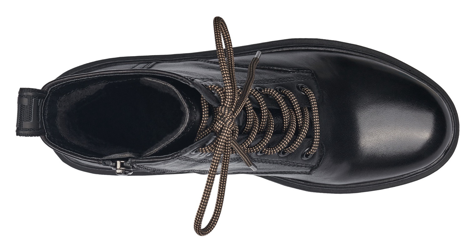 Tamaris Schnürboots  , Blockabsatz, Schnürstiefelette in angesagter Used Optik