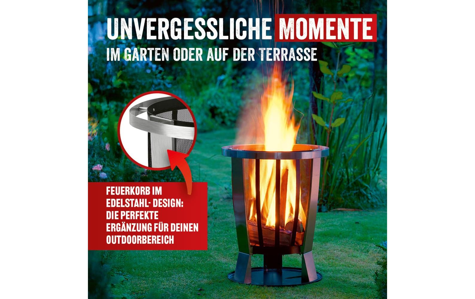 LANDMANN Panier à feu »Rund 55 cm, Heizstrahler«