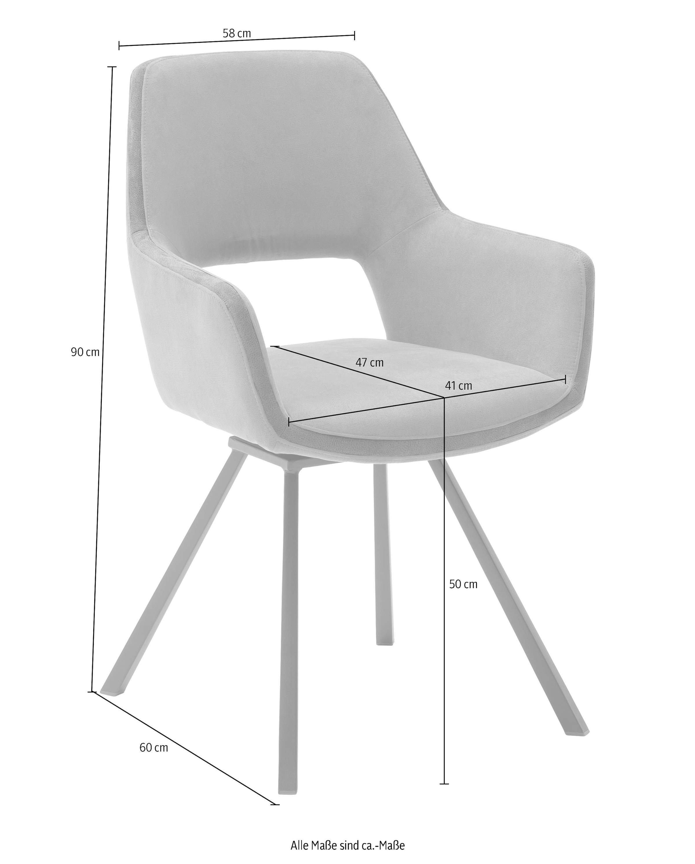 MCA furniture Chaise de salle à manger »Bayonne« (Ensemble) 2 cuis
