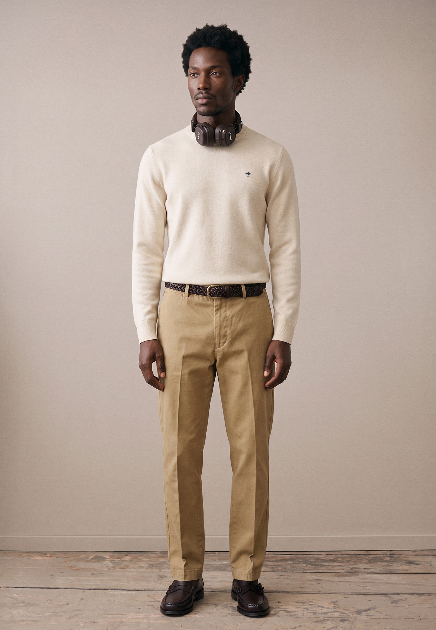 FYNCH-HATTON Pull en tricot avec broderie du logo