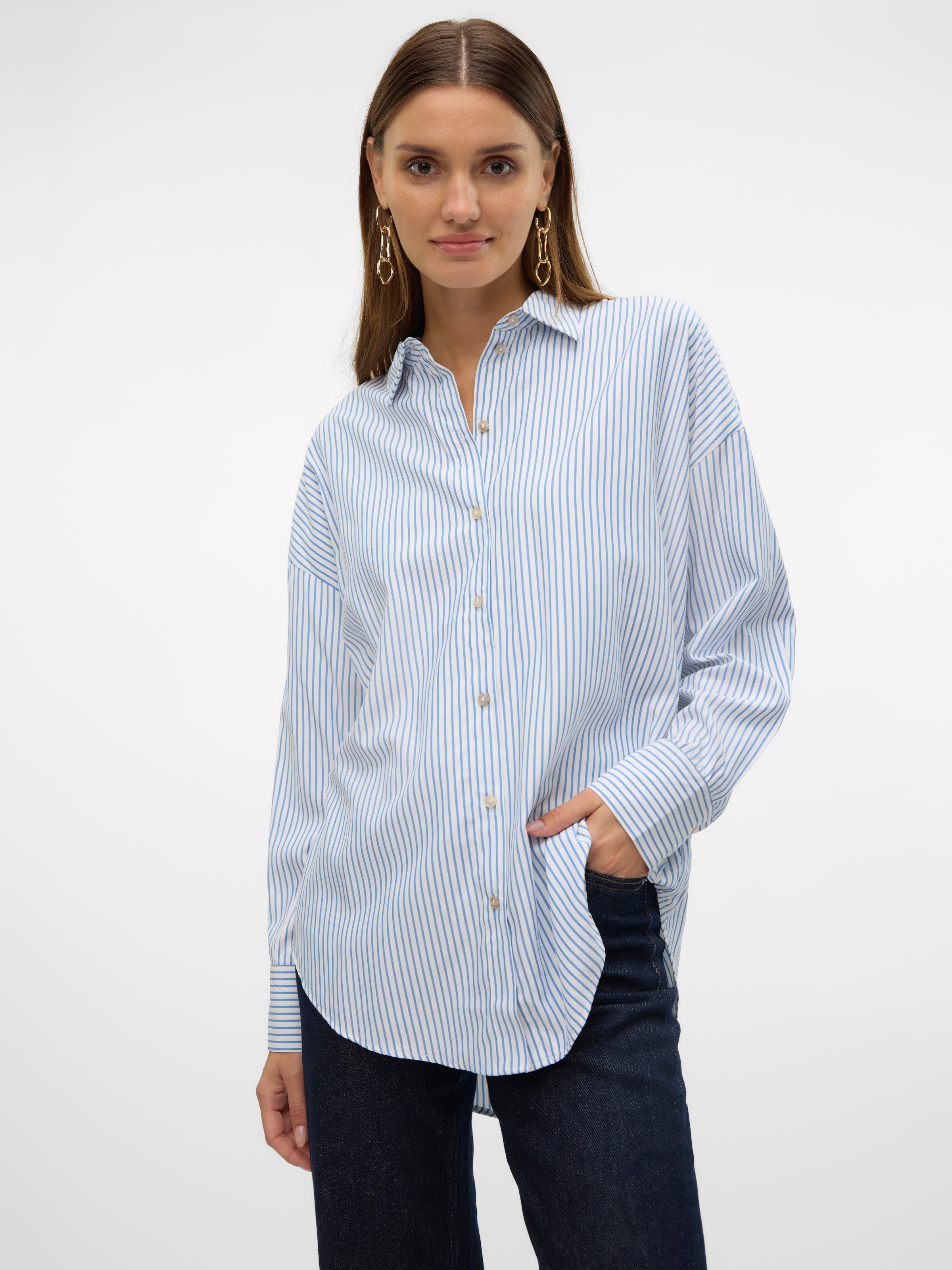 Vero Moda Langarmbluse »VMNORA LS OVERSIZE SHIRT WVN GA NOOS«
