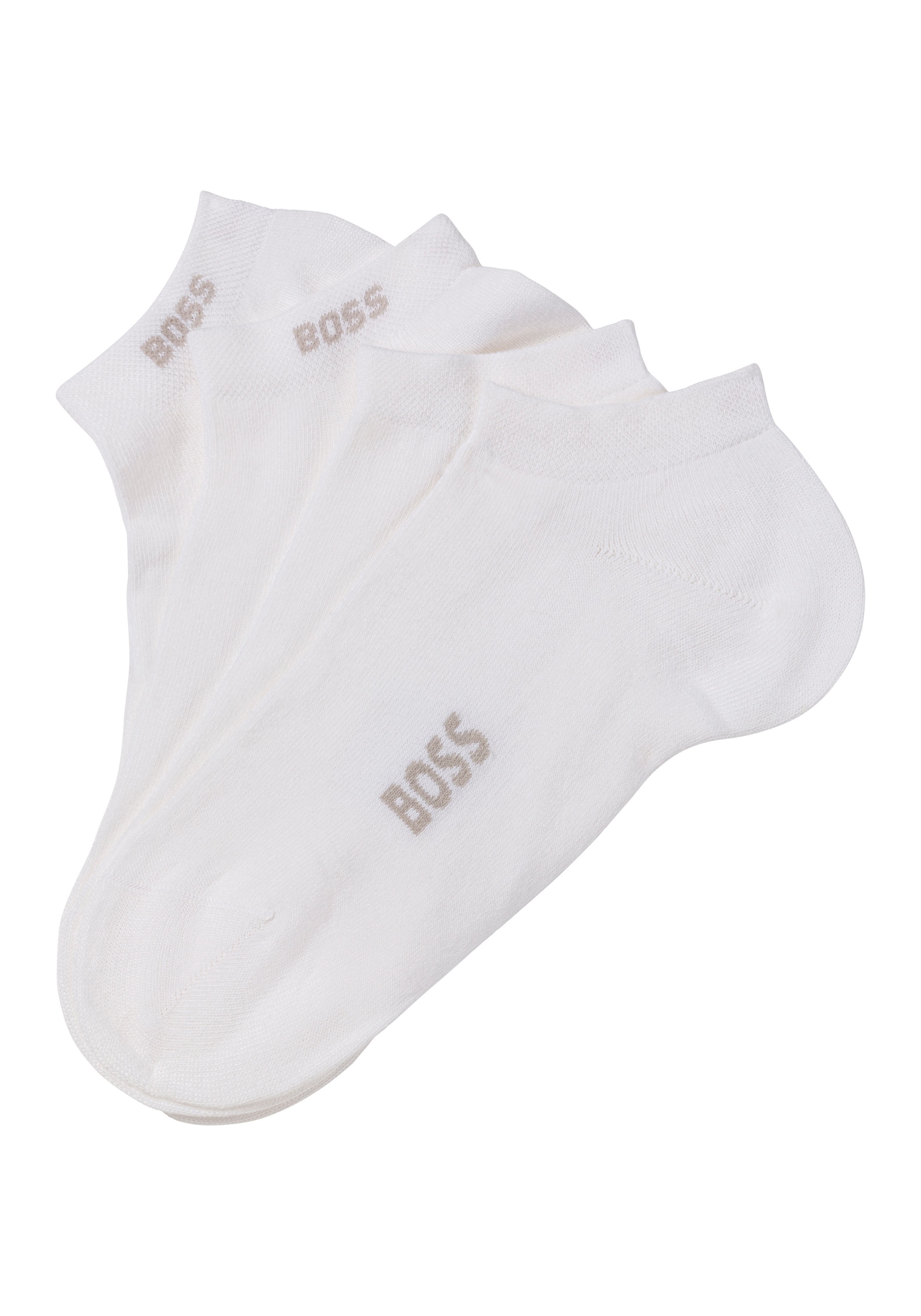 BOSS Chaussettes »2P AS Logo Bamboo« Packung, 2 Couple tlg. mit doppelten Logoschriftzug