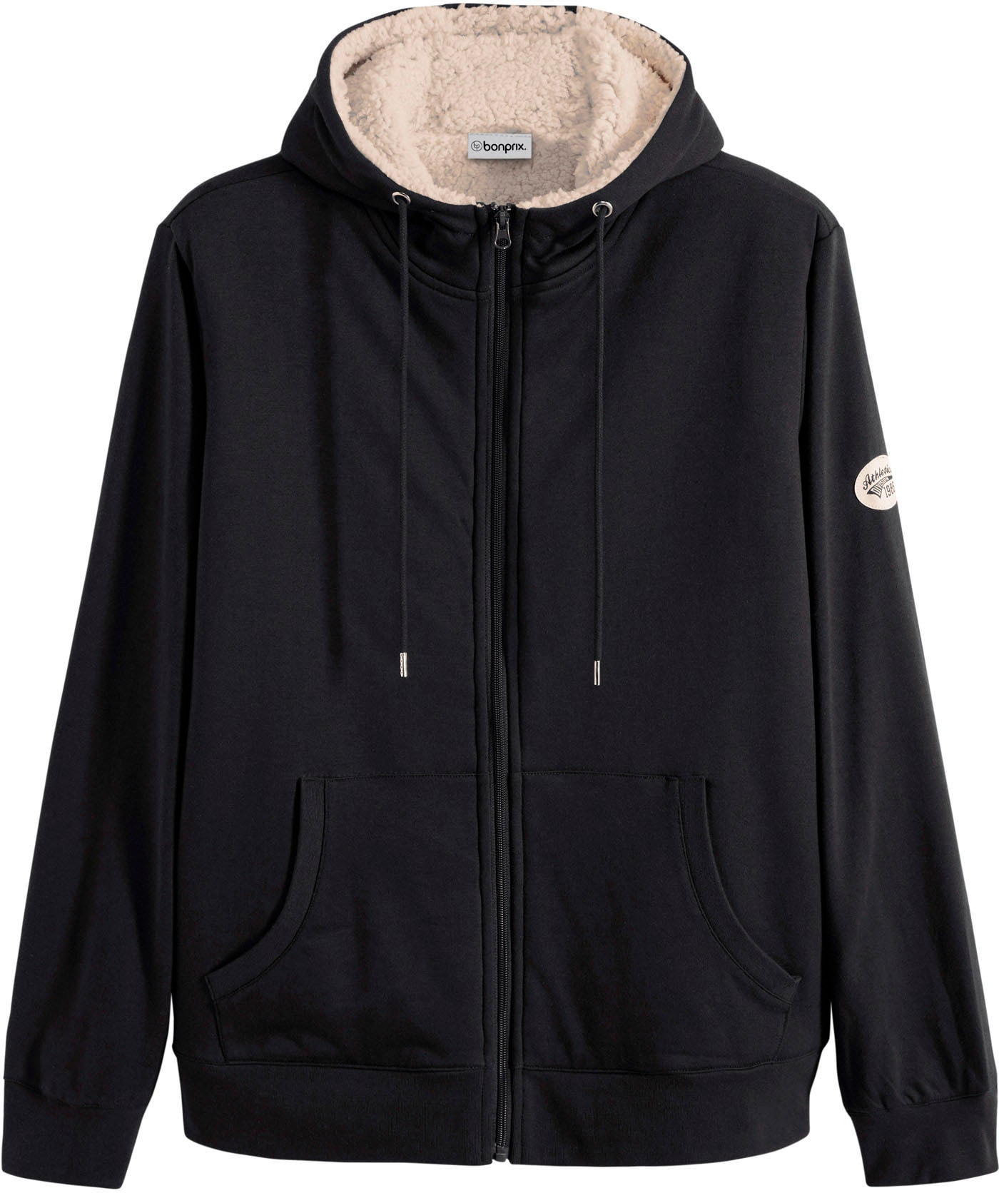 bonprix Sweat à capuche »Thermo-Sweatjacke mit Kuschel-Fleece-Futter« mit Kapuze, mit Kuschel-Fleece-Futter, aus Baumwolle und Polyester