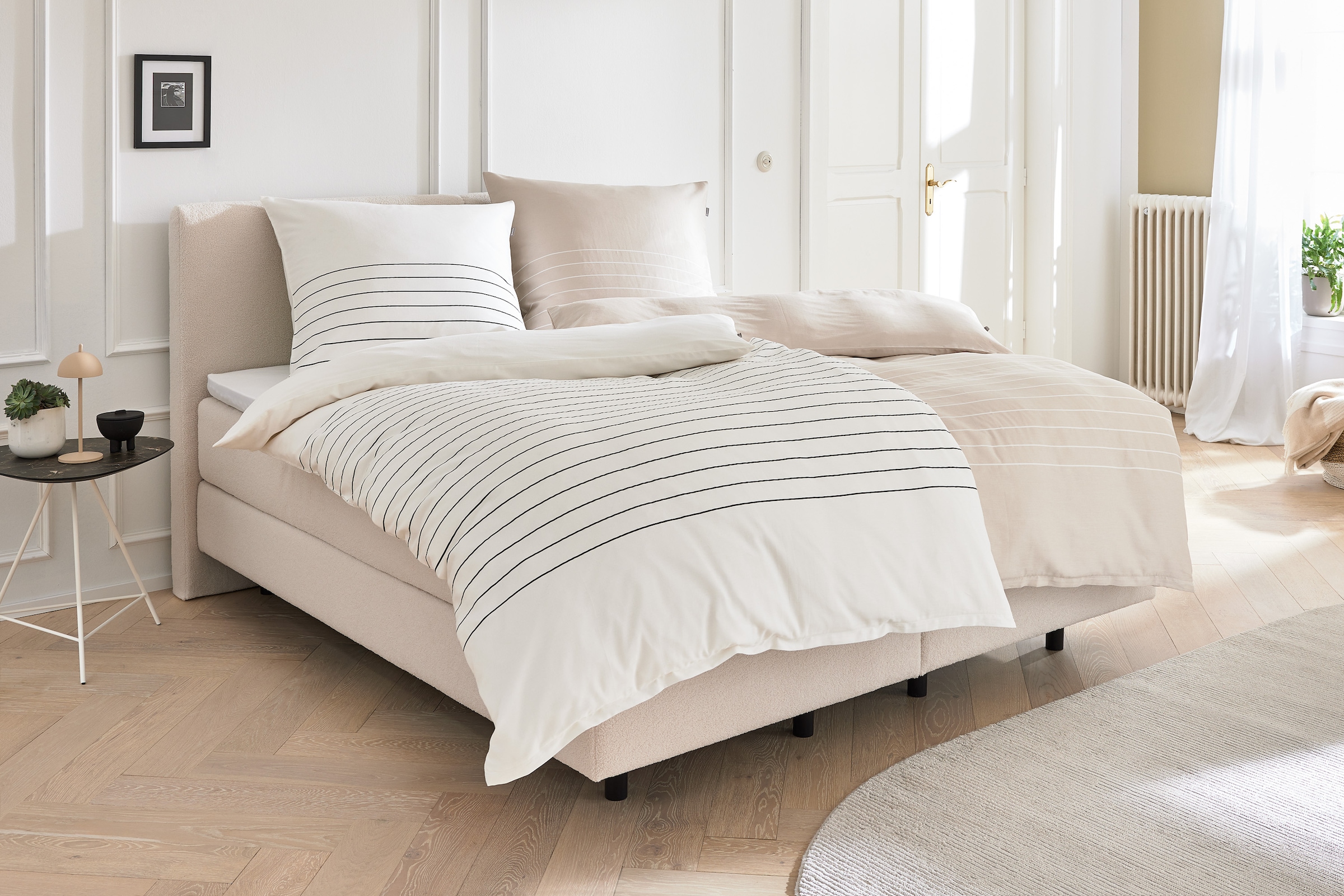 Musterring Wendebettwäsche »Simple« 2 Stk. tlg. aus hochwertigen Naturfasern