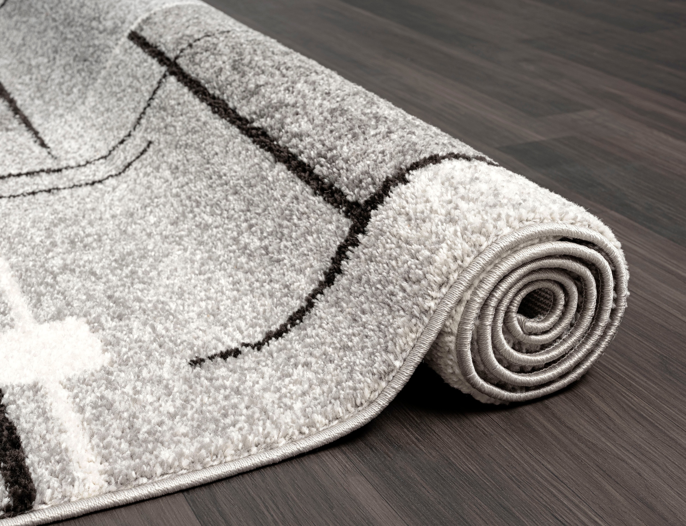 merinos Teppich »Thales 6102« rechteckig 10 mm Höhe Kurzflorteppich mit Konturenschnitt, Wohnzimmer