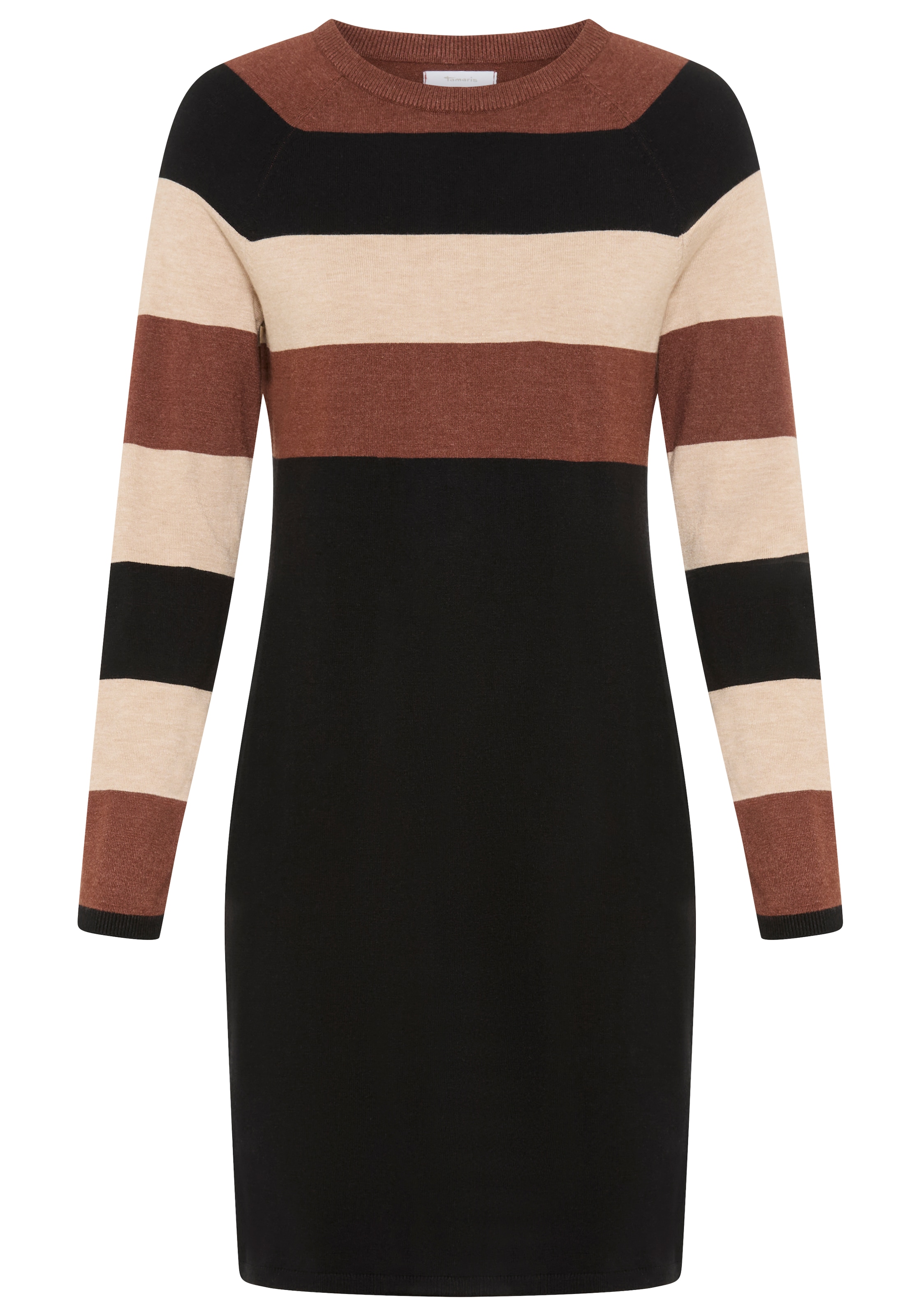 Tamaris Robe en tricot aus Feinstrick, für Casualmode und Frühling, gestreifte Optik