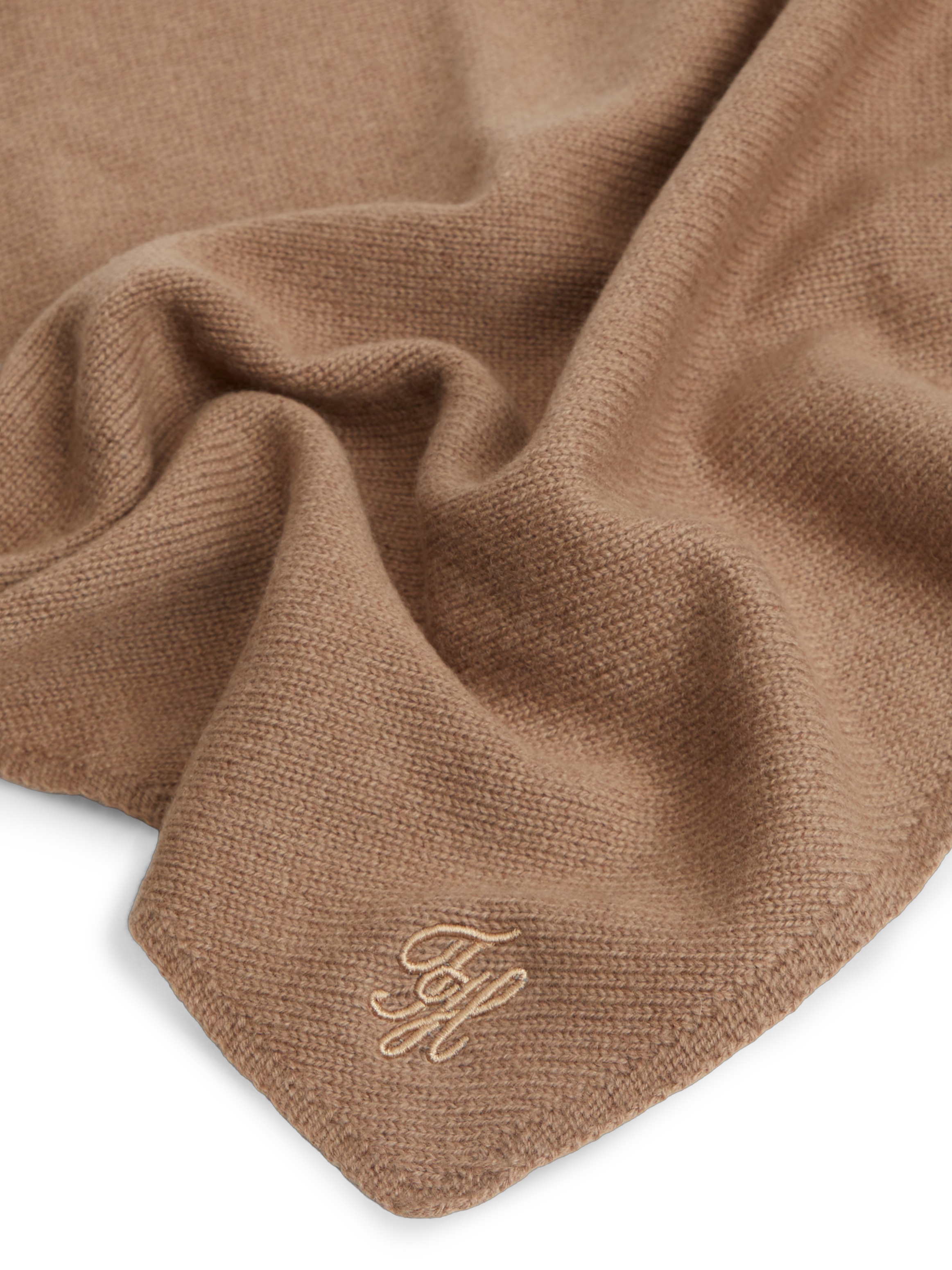 Tommy Hilfiger Wollschal »TH SCRIPT TRIANGLE SCARF« dreieckig, mit Kaschmiranteil, mit Logostickerei