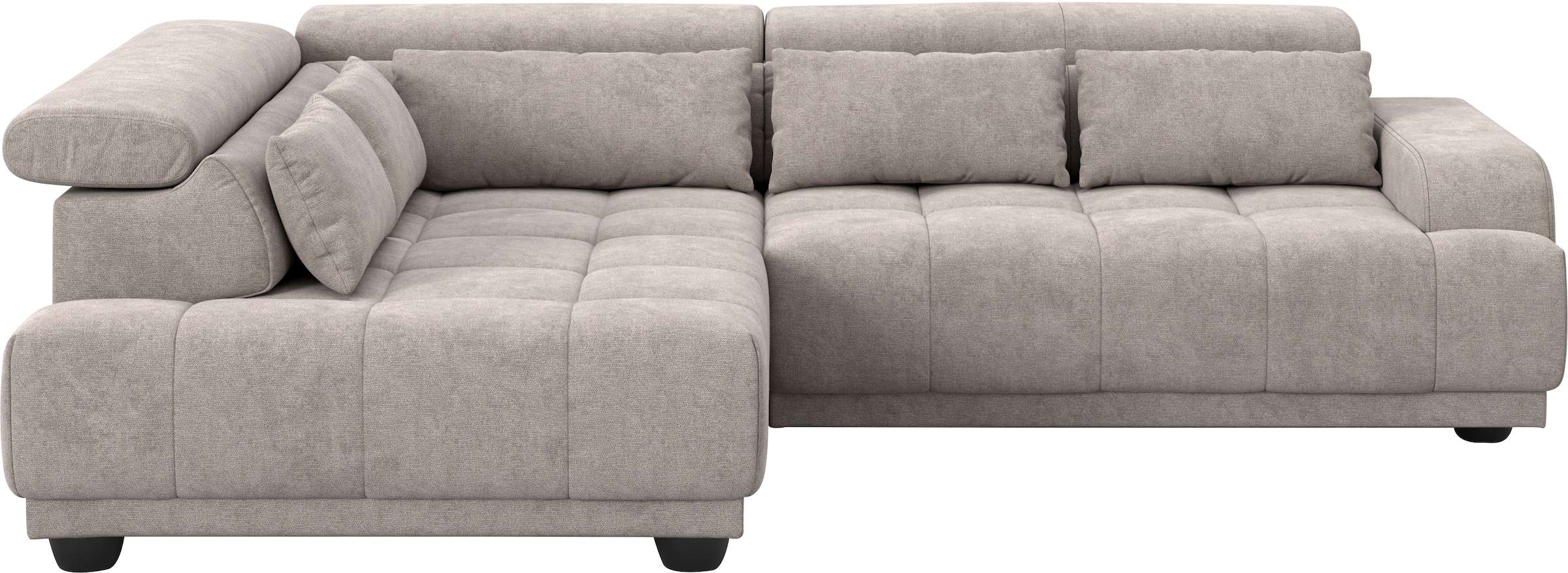 COTTA Canapé d'angle »Jade - L Form, Sitzbreite 201 cm« inkl. Kopfteilverstellung und Nierenkissen, PUR-Schaumpolsterung