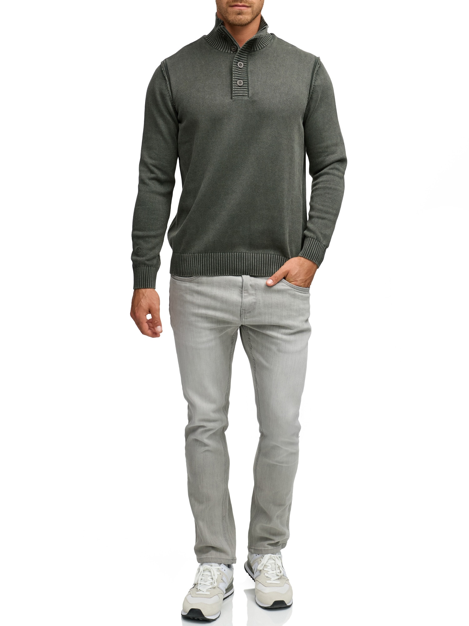 Indicode Strickpullover »INNiels ½ Placket«