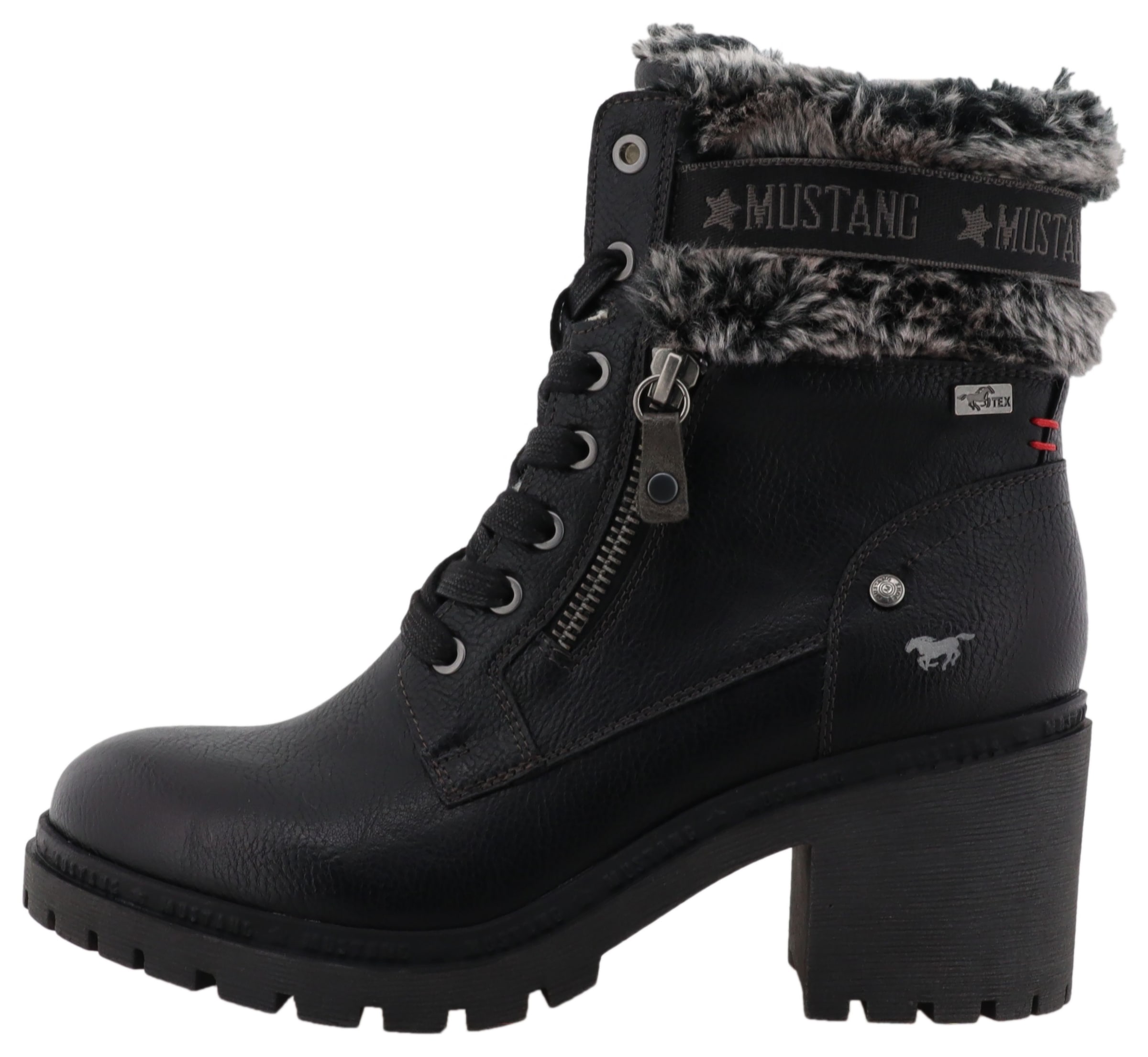 Mustang Shoes Bottes d'hiver »Leila«  bottes d'hiver avec col en fausse fourrure et talon bloc