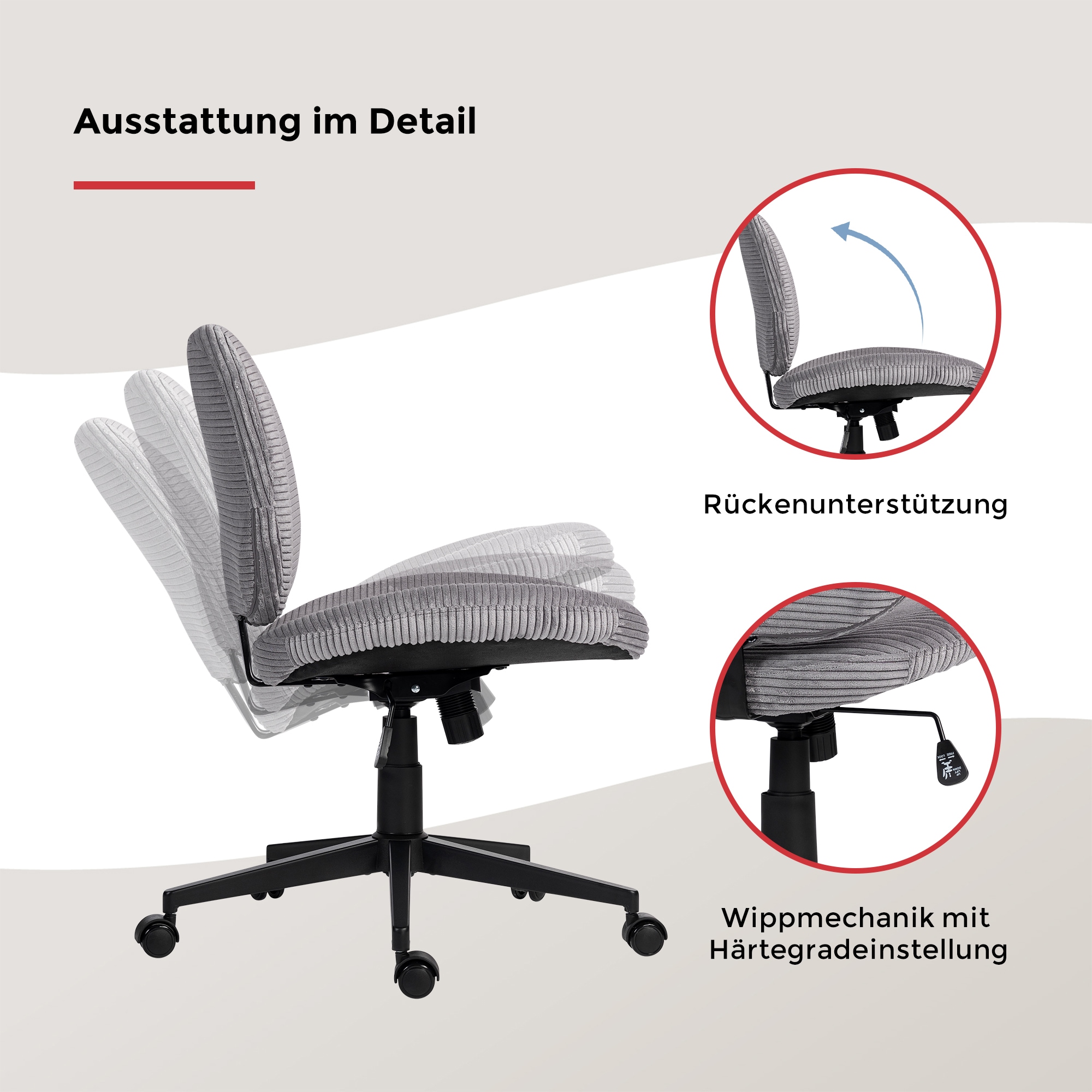 Duo Collection Chaise pivotante »Tilo« () 1 cuisréglage hauteur d’assise, mécanisme basculant, roulettes doubles de sécurité