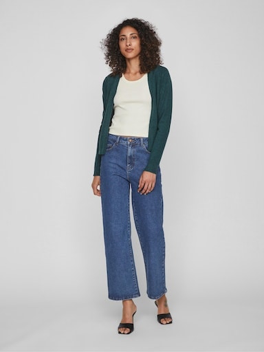 Vila Cardigan »VIRIL SHORT L/S KNIT CARDIGAN-NOOS« Materialmix, regular fit