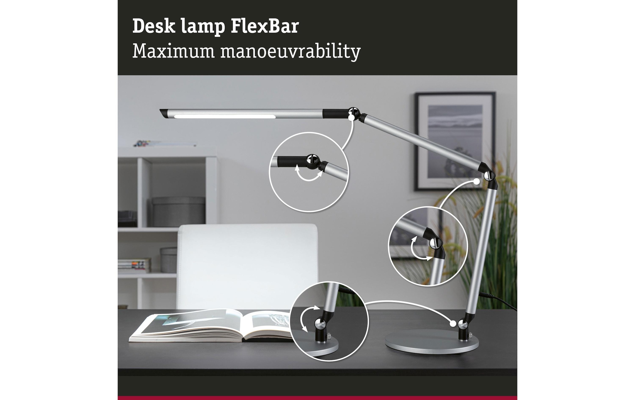 Paulmann LED Schreibtischlampe »Paulmann Schreibtischleuchte LED 3-Step-Dim Silber« LED-Modul kaltweiss | warmweiss