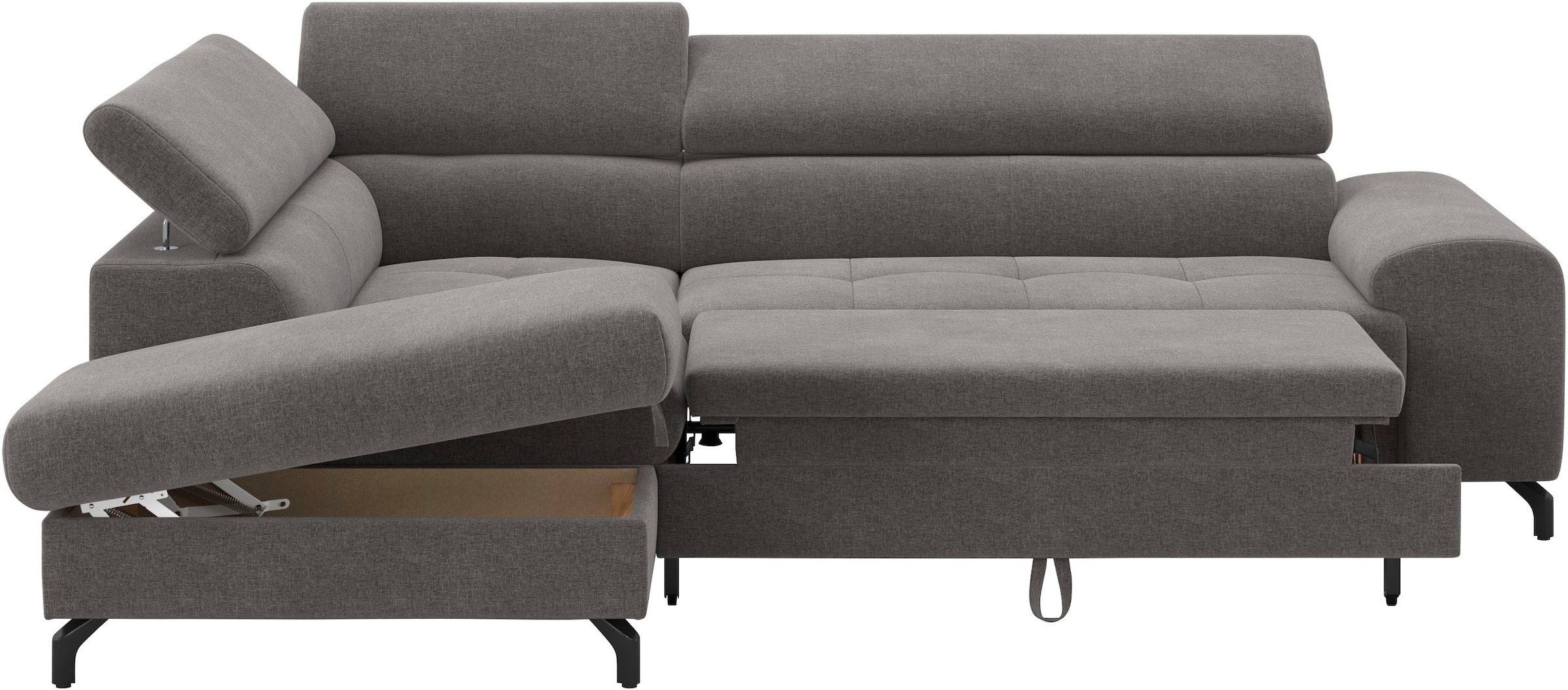 COTTA Ecksofa »Aura L-Form, B: 260 cm« mit Bettfunktion, Bettkasten & Kopfteilverstellung