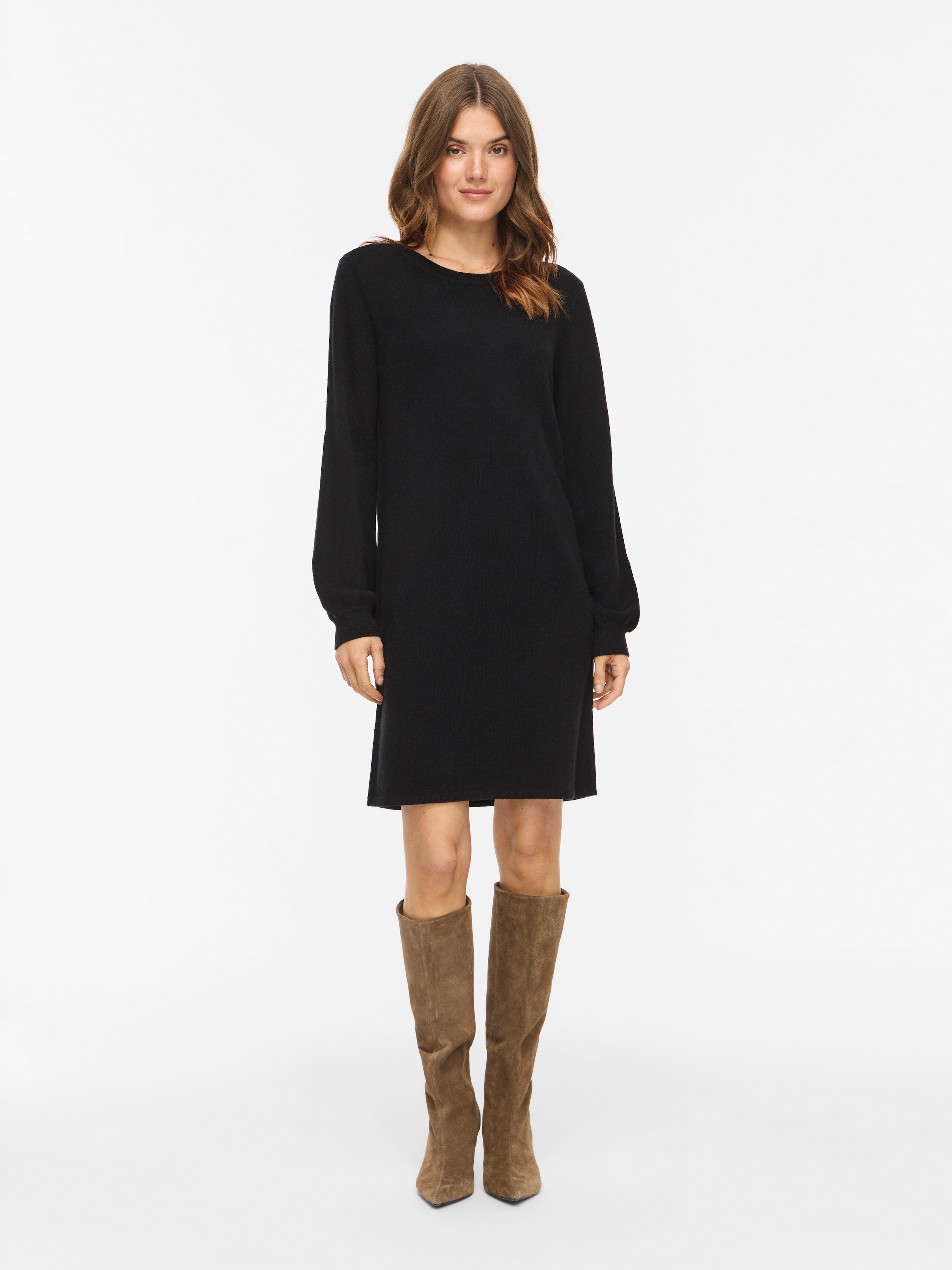 Vila Robe en tricot »VIRIL L/S VOLUME SLEEVE KNIT DRESS-NOOS« mélange de matériaux, coupe normale