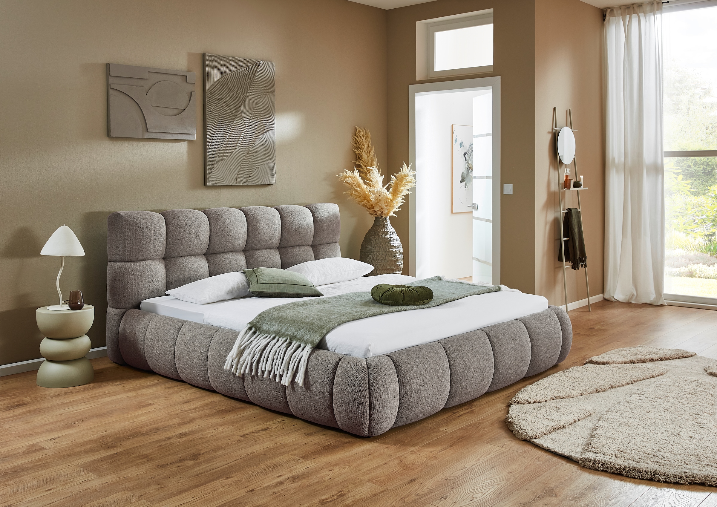 ATLANTIC home collection Polsterbett Polsterbett, Bezug mit Melange-Effekt