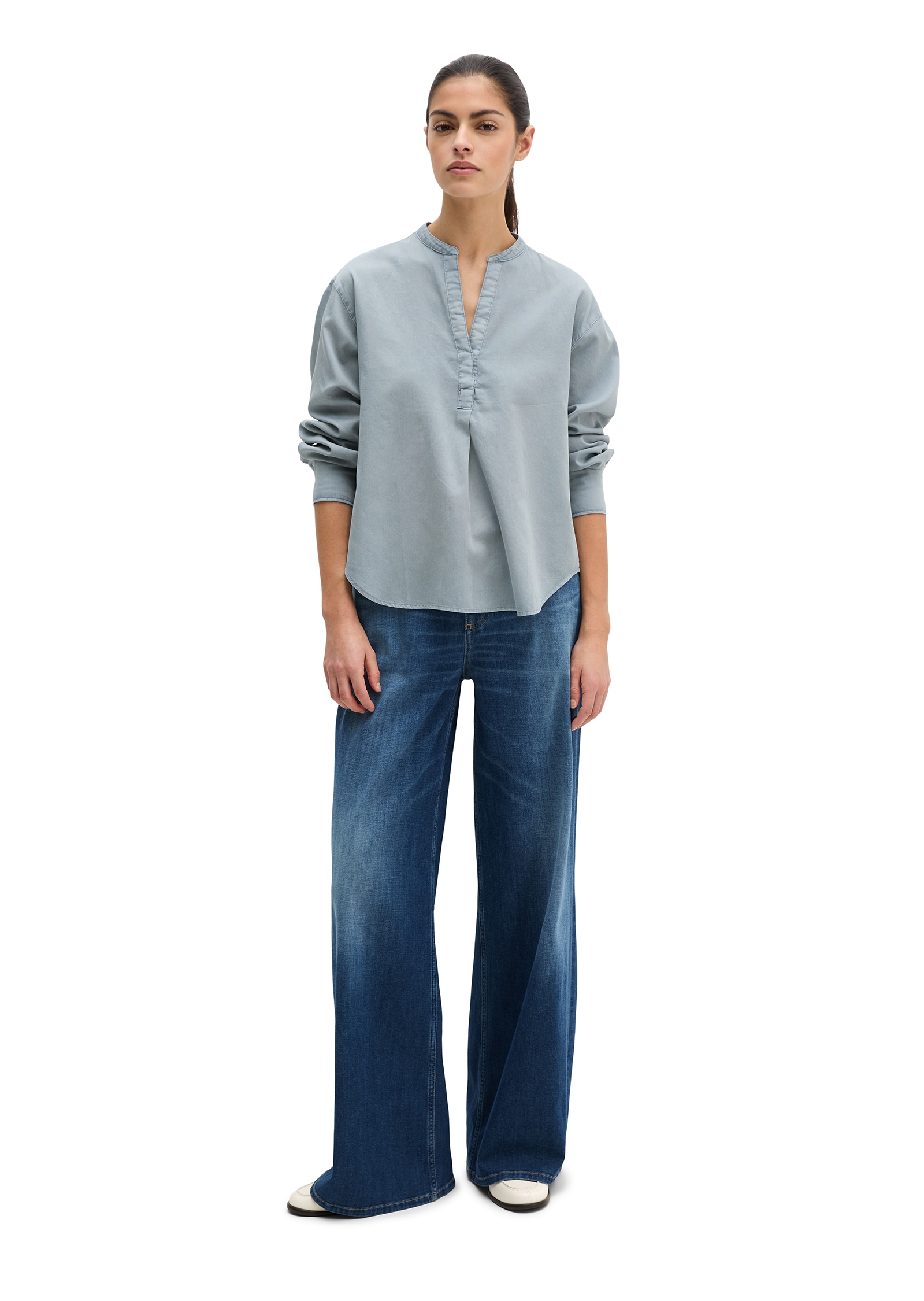 Marc O'Polo Langarmbluse loose aus Baumwoll-Satin