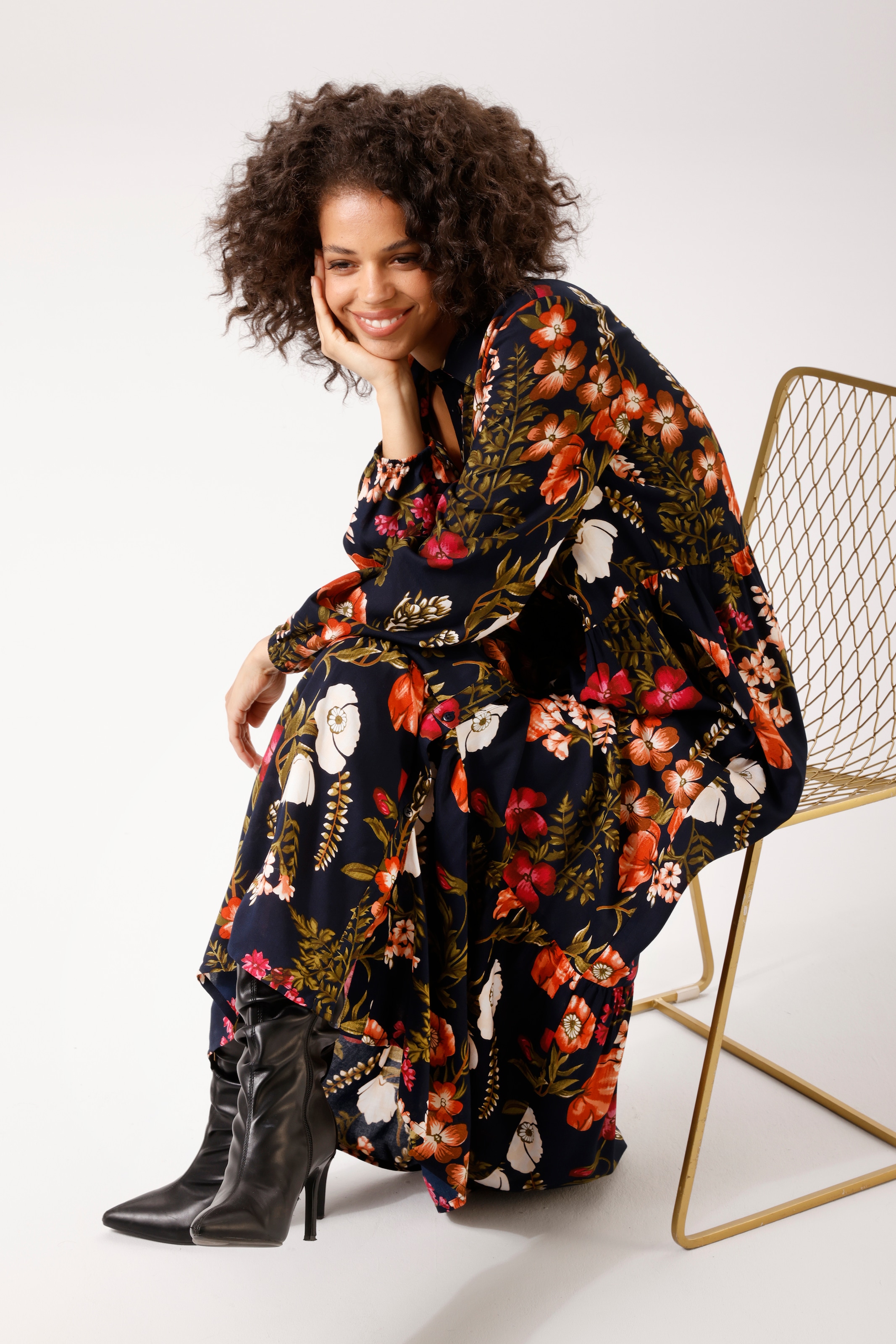 Aniston CASUAL Maxi robe avec imprimé floral coloré - chaque pièce est unique - NOUVELLE COLLECTION
