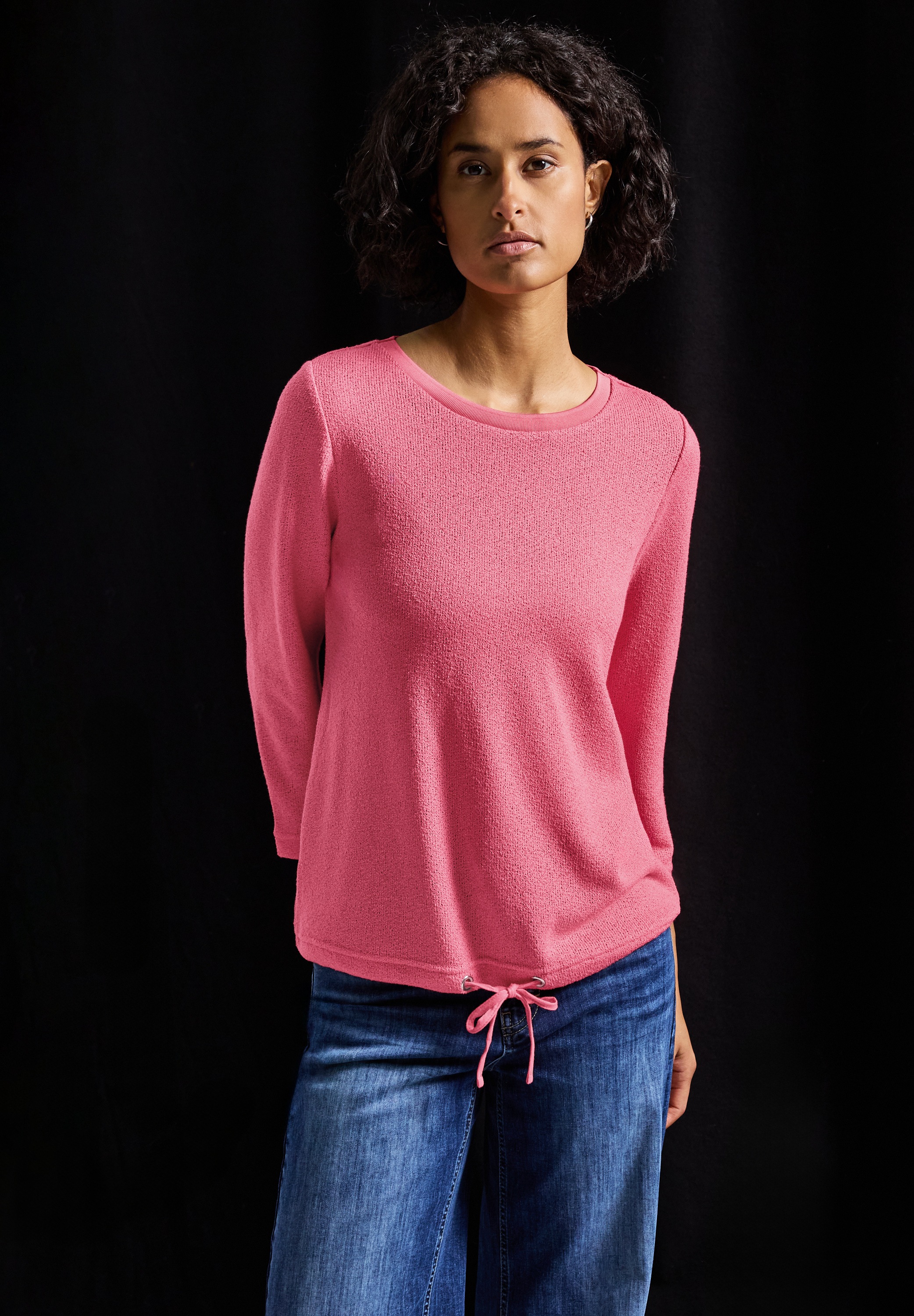 STREET ONE 3/4-Arm-Shirt in Strick-Look Qualität