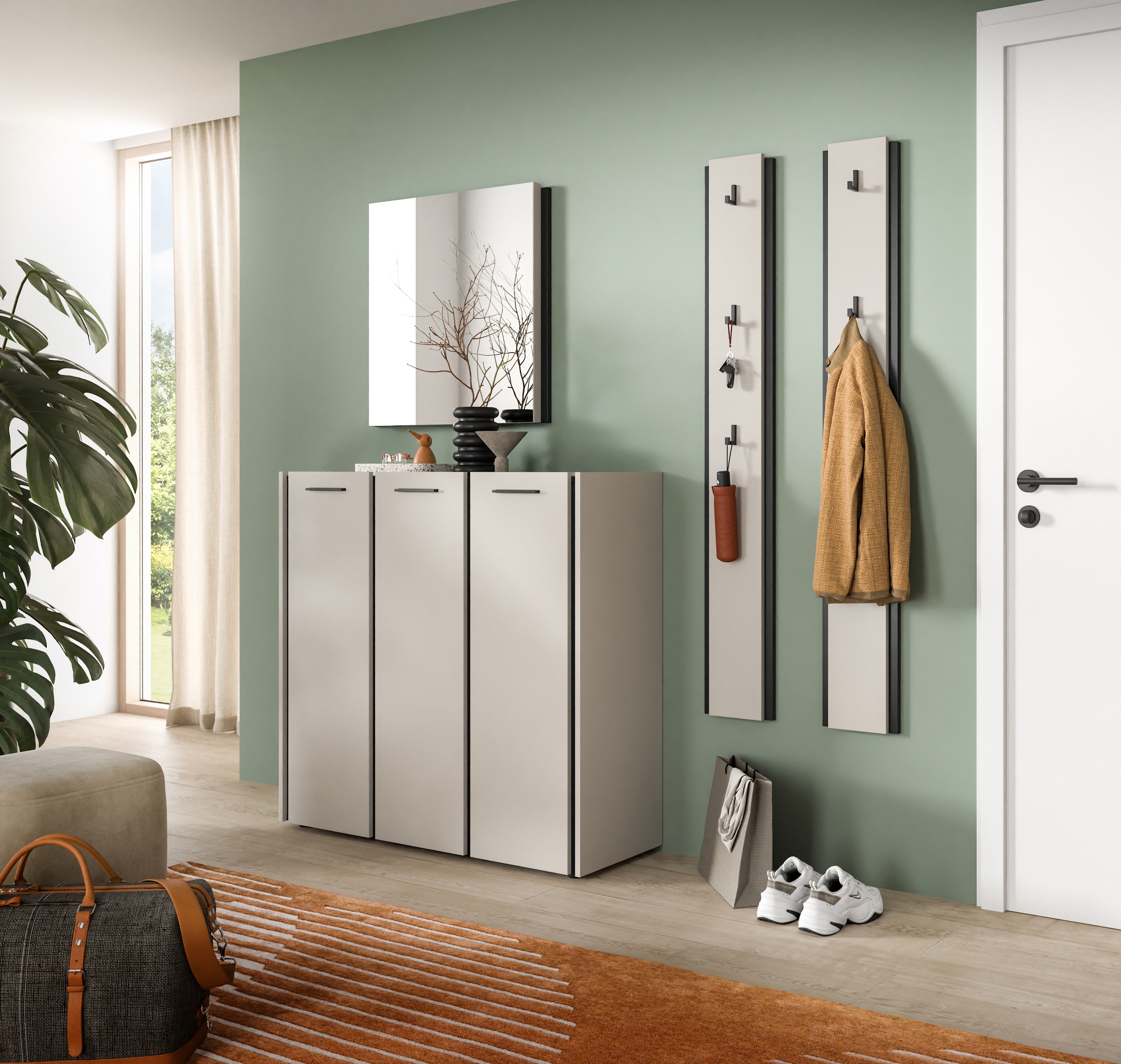 Home affaire Barre à crochets »RAK, Höhe 150 cm, inklusve 3 Garderobenhaken« Flurgarderobe, Paneel, Wandgarderobe, Wandpaneel, Garderobe