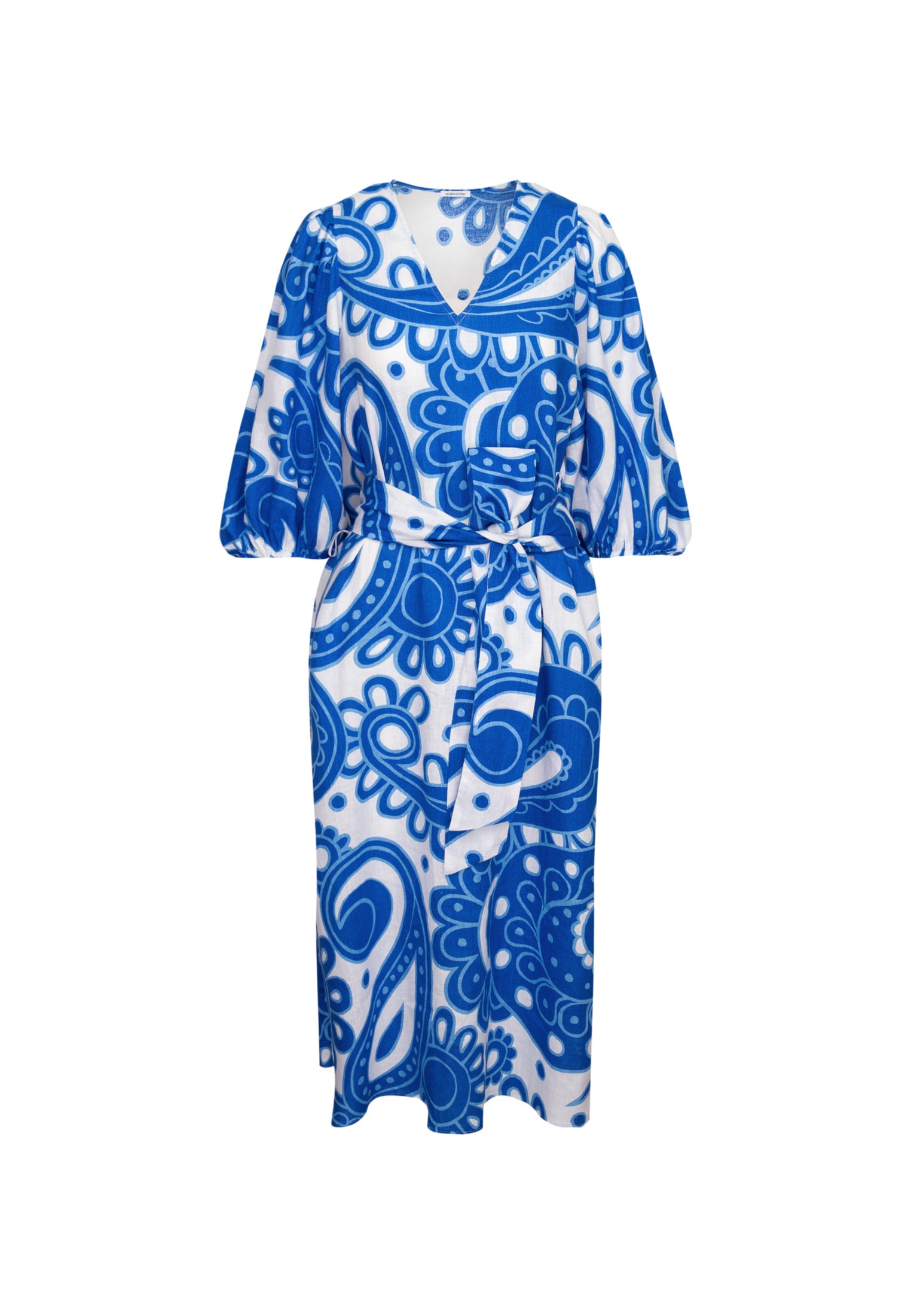 seidensticker Robe d'été »Schwarze Rose« 3/4 V-Neck Paisley